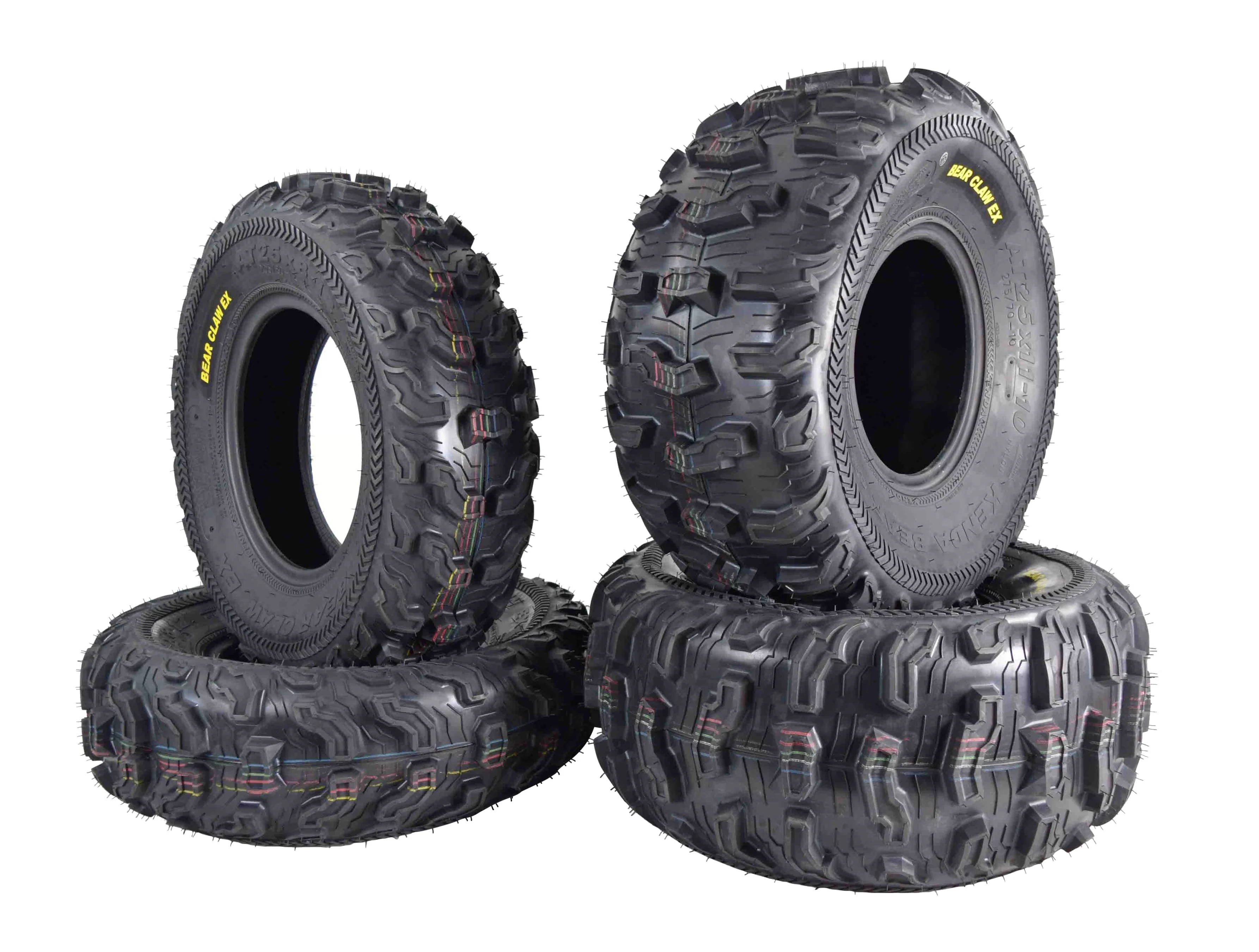 Kenda Bear Claw EX (2) 25x8 - 12 Front & (2) 25x11 - 10 Rear ATV 6 PLY Tires 4 Pack Set