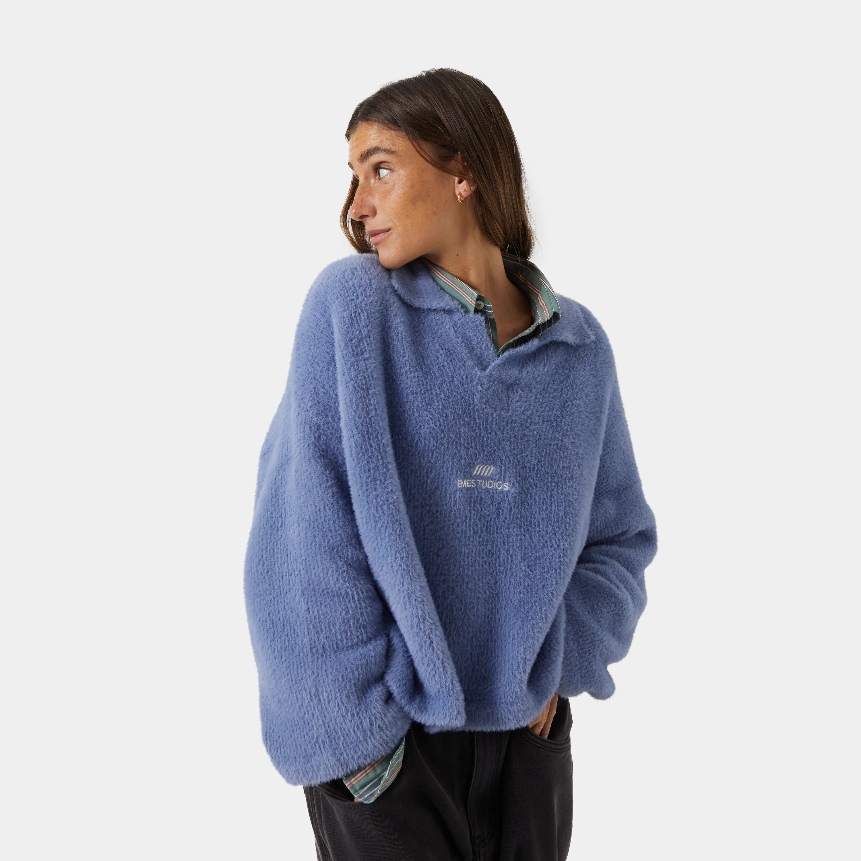 Sully Deep Sea Brushed Knit Polo