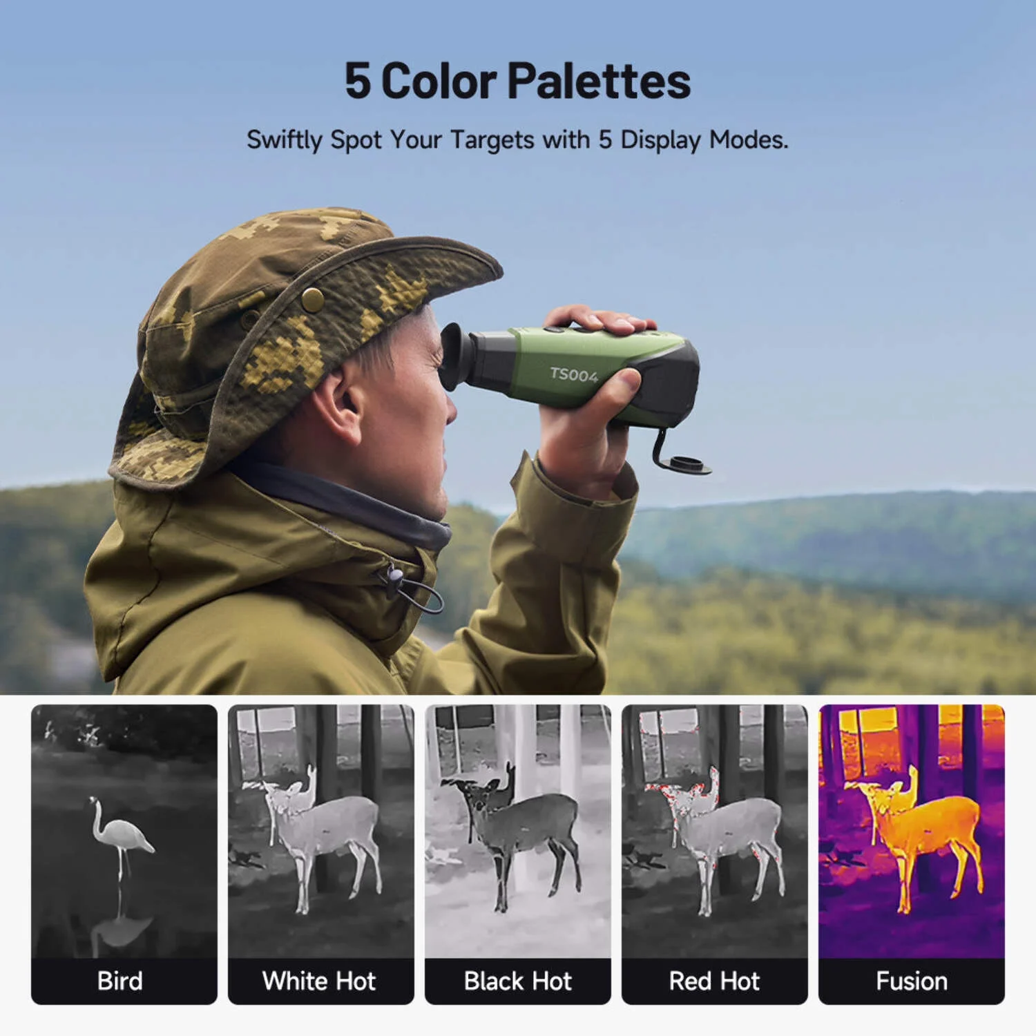 TOPDON TS004 Thermal Monocular Camera, 256x192 Resolution, 50hz Refresh Rate, 450 Yard Detection Range