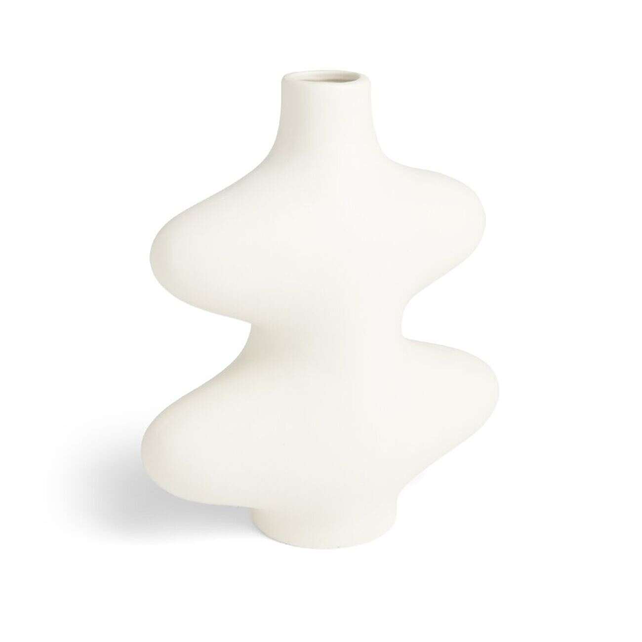 Vase forme organique céramique blanc L15x7xH18cm