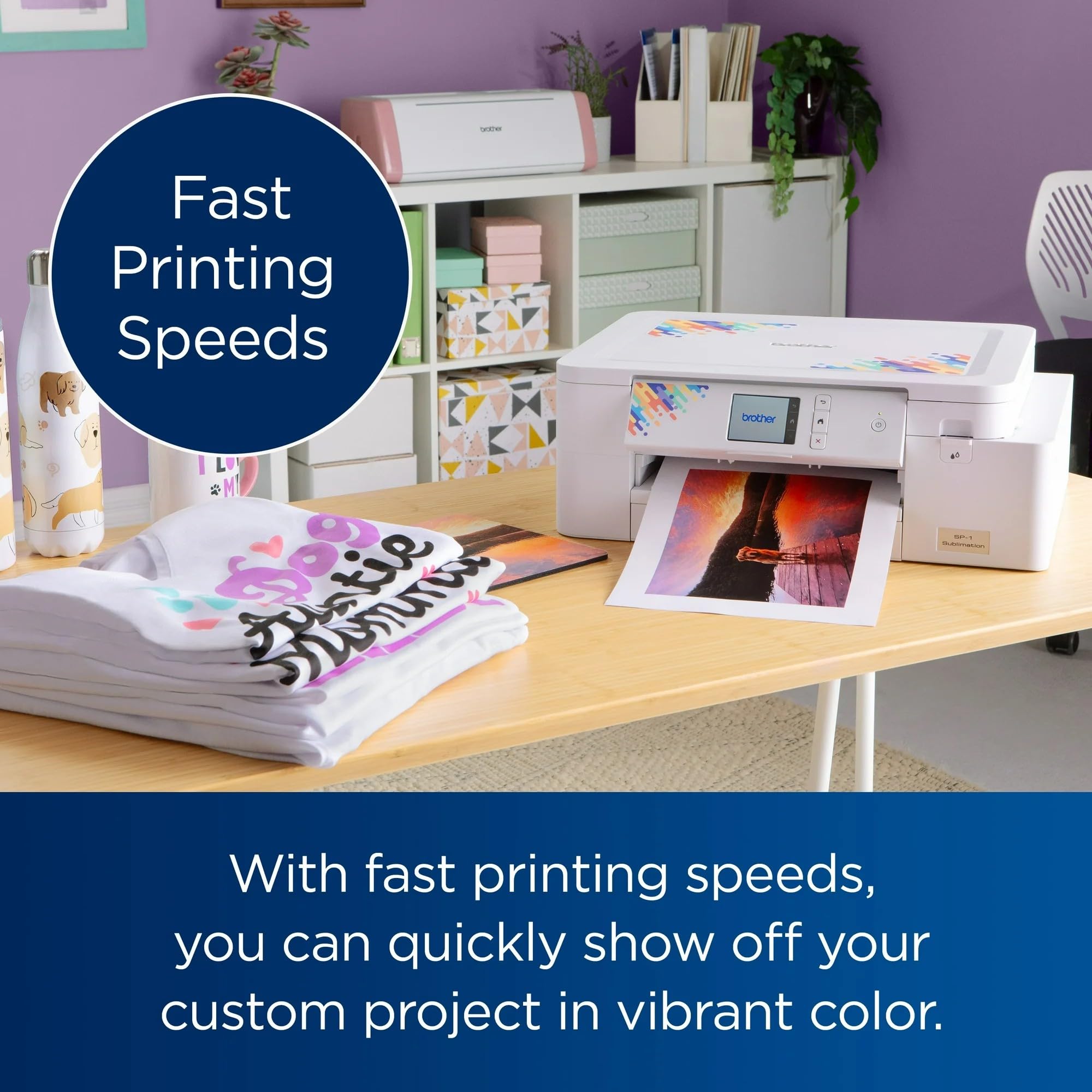 SP-1 Sublimation Printer with Full CMYK 47ml Ink Set, 10 Dye-Sublimation Transfer Sheets & Artspira Design Software