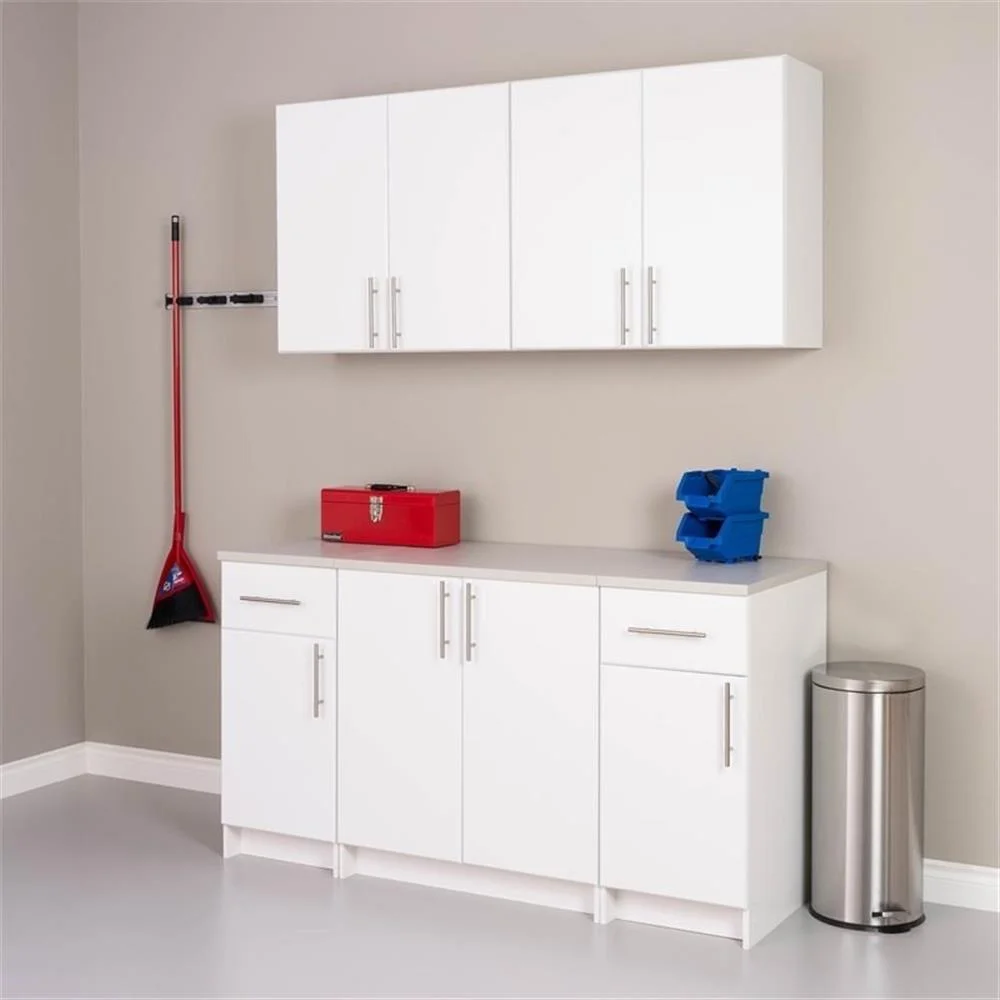 2 Piece Wood Wall Cabinet Set in White(White) Image 7