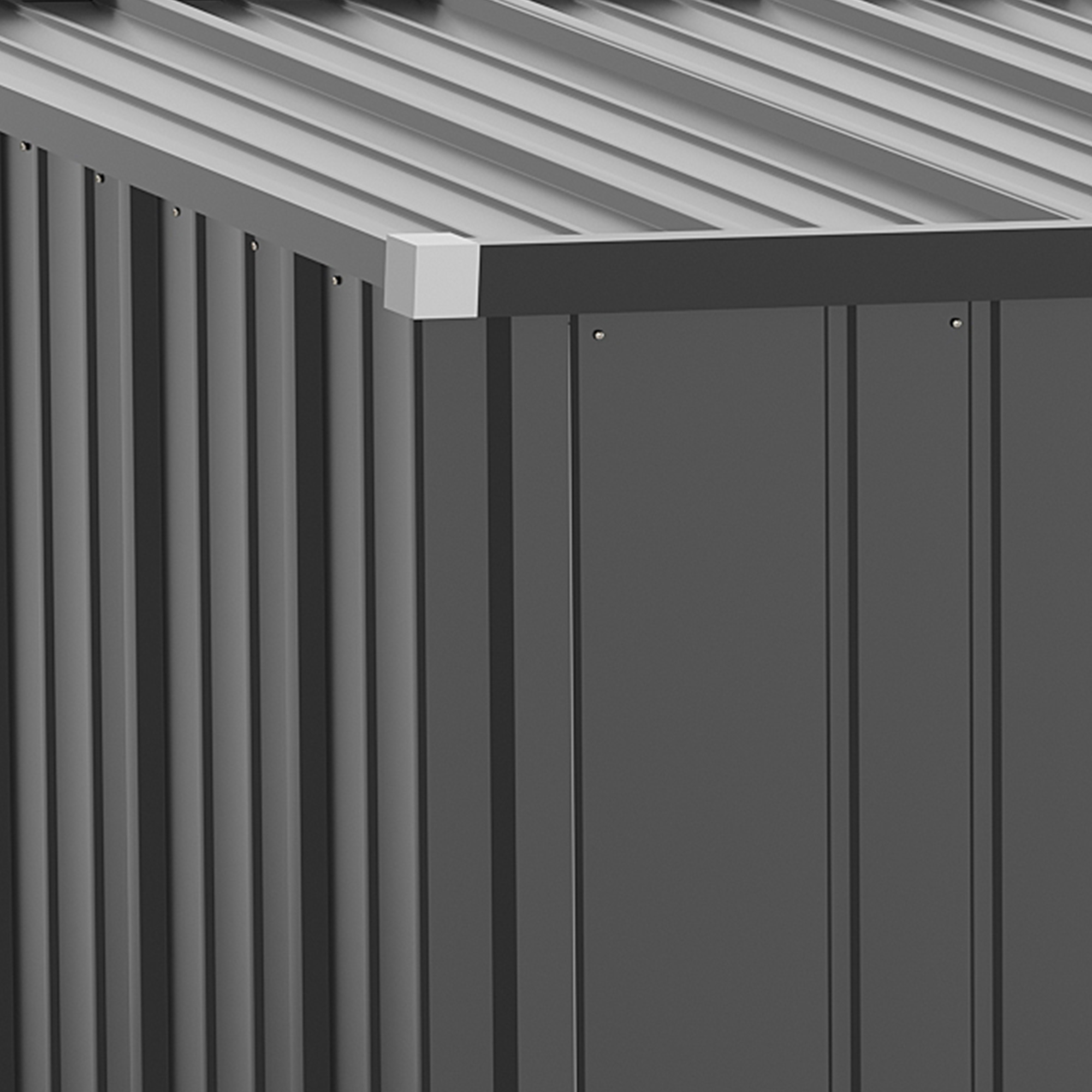 Outsunny Tuinschuur Gereedschapsschuur, afsluitbare deur, weerbestendig, incl. schappen, 161,5 cm x 94,5 cm x 196 cm, Zwart