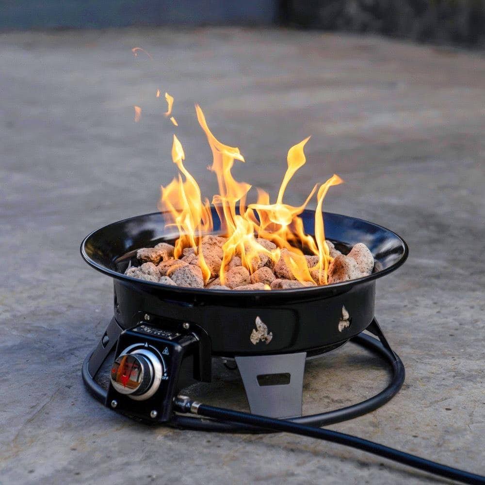Kootenay 19 in. Portable Outdoor Steel Propane Gas Fire Pit with Cover