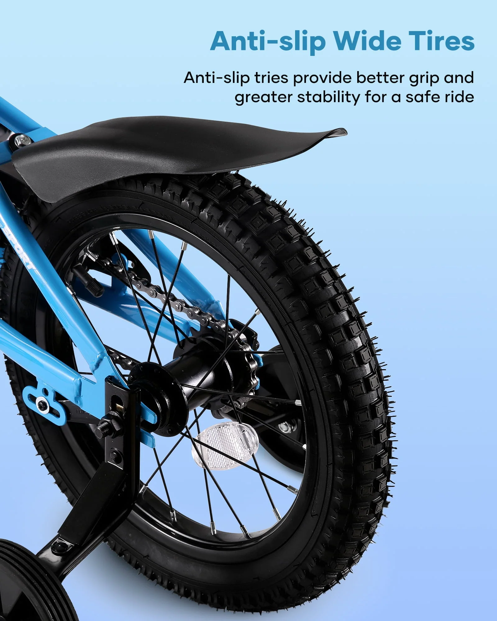 14" Kids Bike Girls and Boys Blue Bike for Age 3-6 Years Old - Image 3