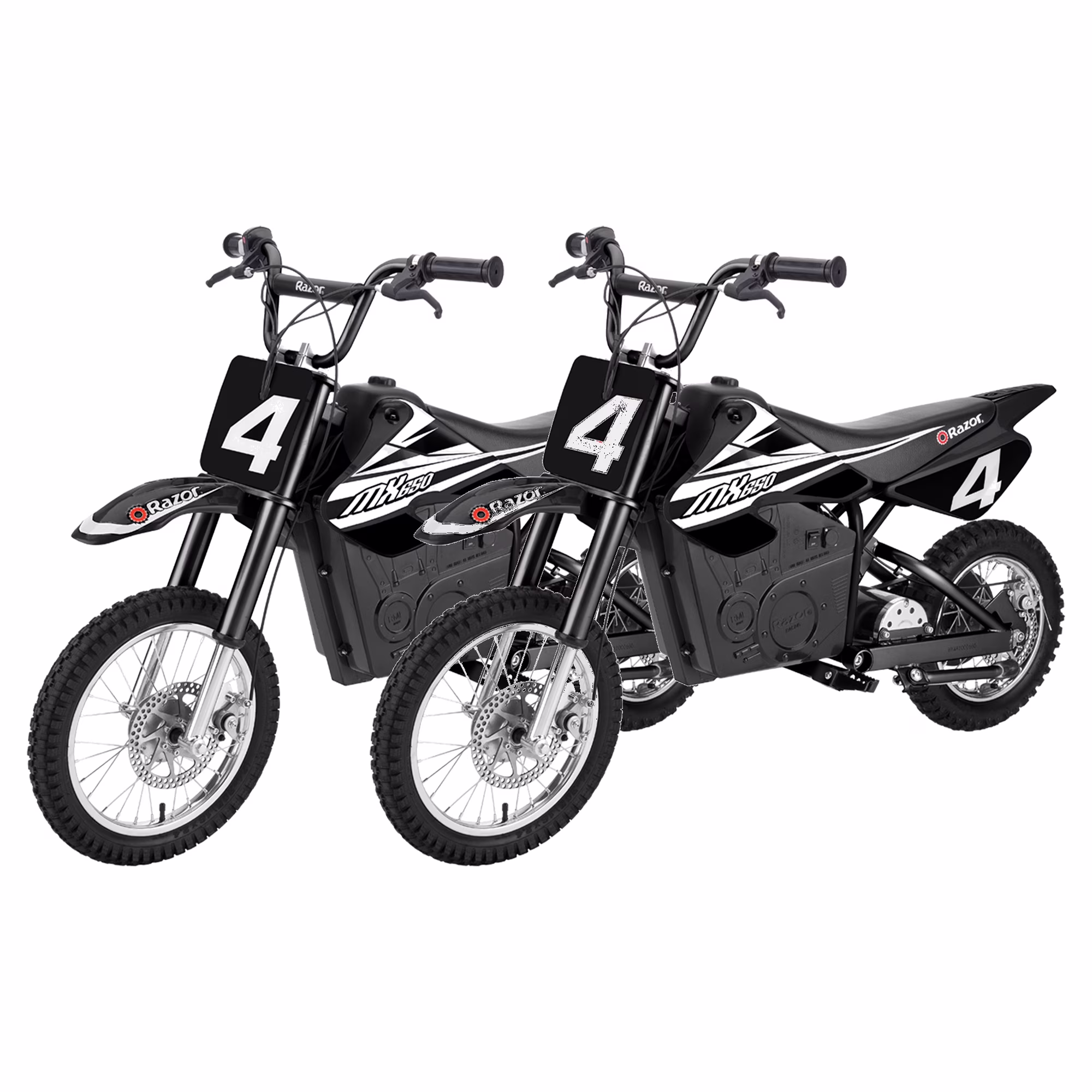 Razor MX650 Dirt Rocket High - Torque Electric Motocross Dirt Bike, Black (2 Pack)