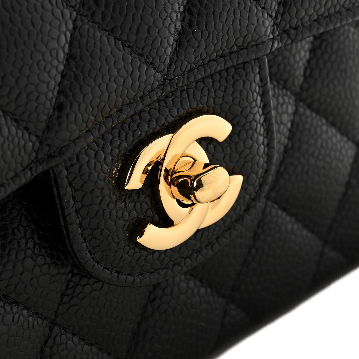 Caviar Quilted Small Double Flap Black