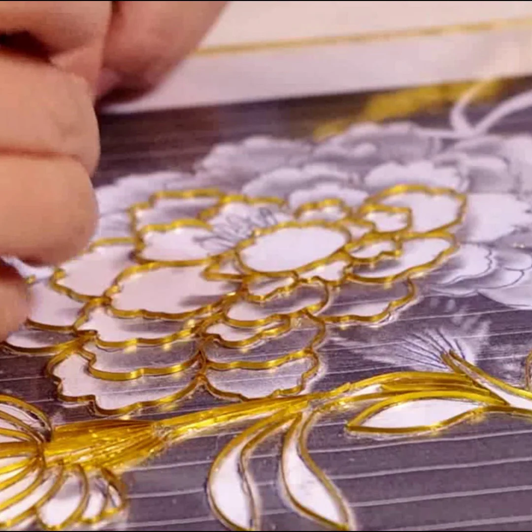 Blue Peony,Beginner Cloisonné Enamel DIY Kit, with Tutorial& All Tools
