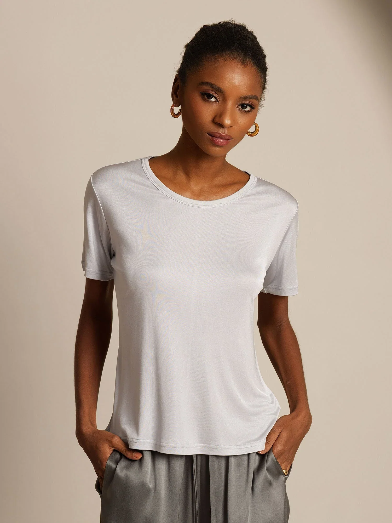 Pure Silk Jersey Short Sleeve Women's T-Shirt