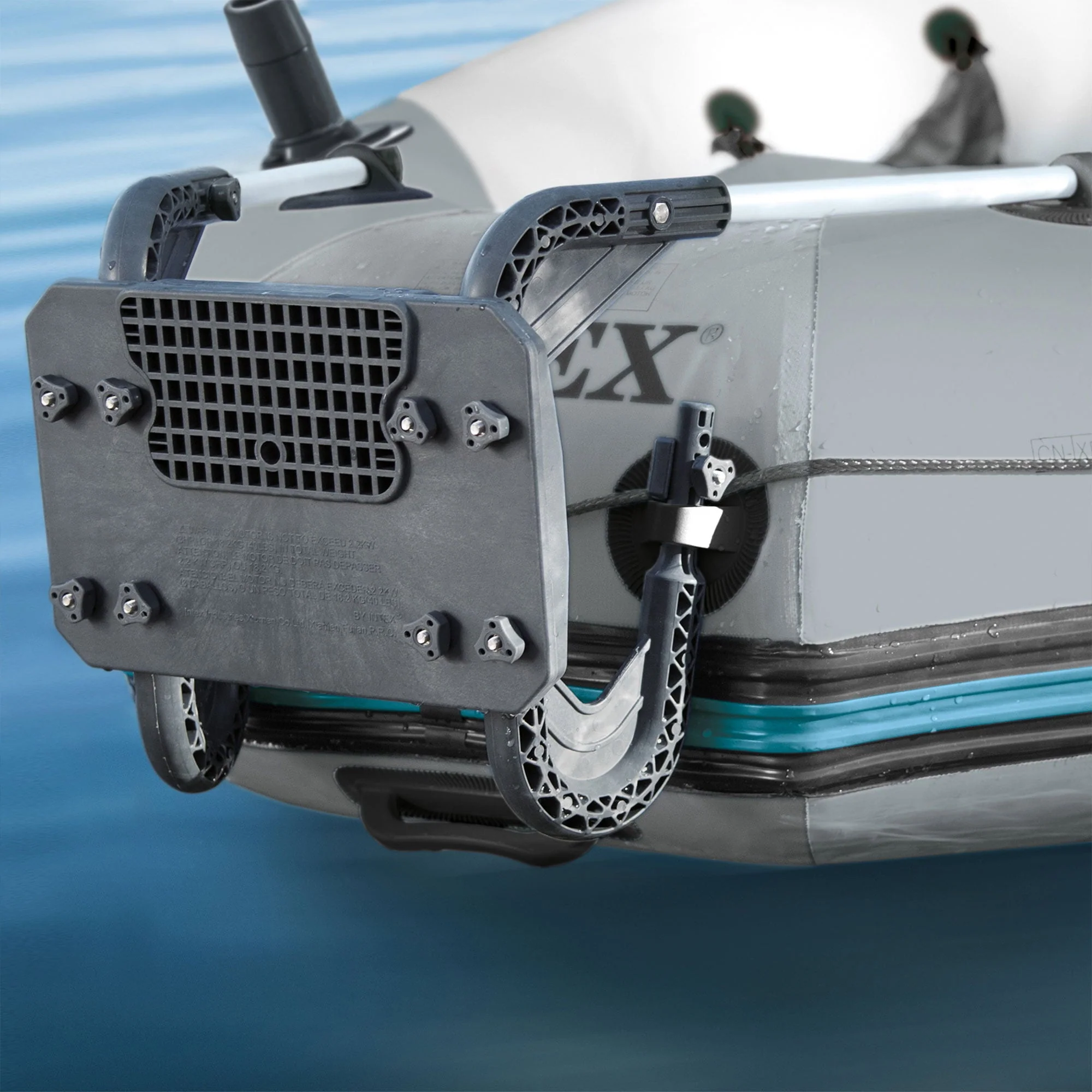 Intex Excursion 5 Person Inflatable Fishing Boat with Composite Motor Mount Image 10