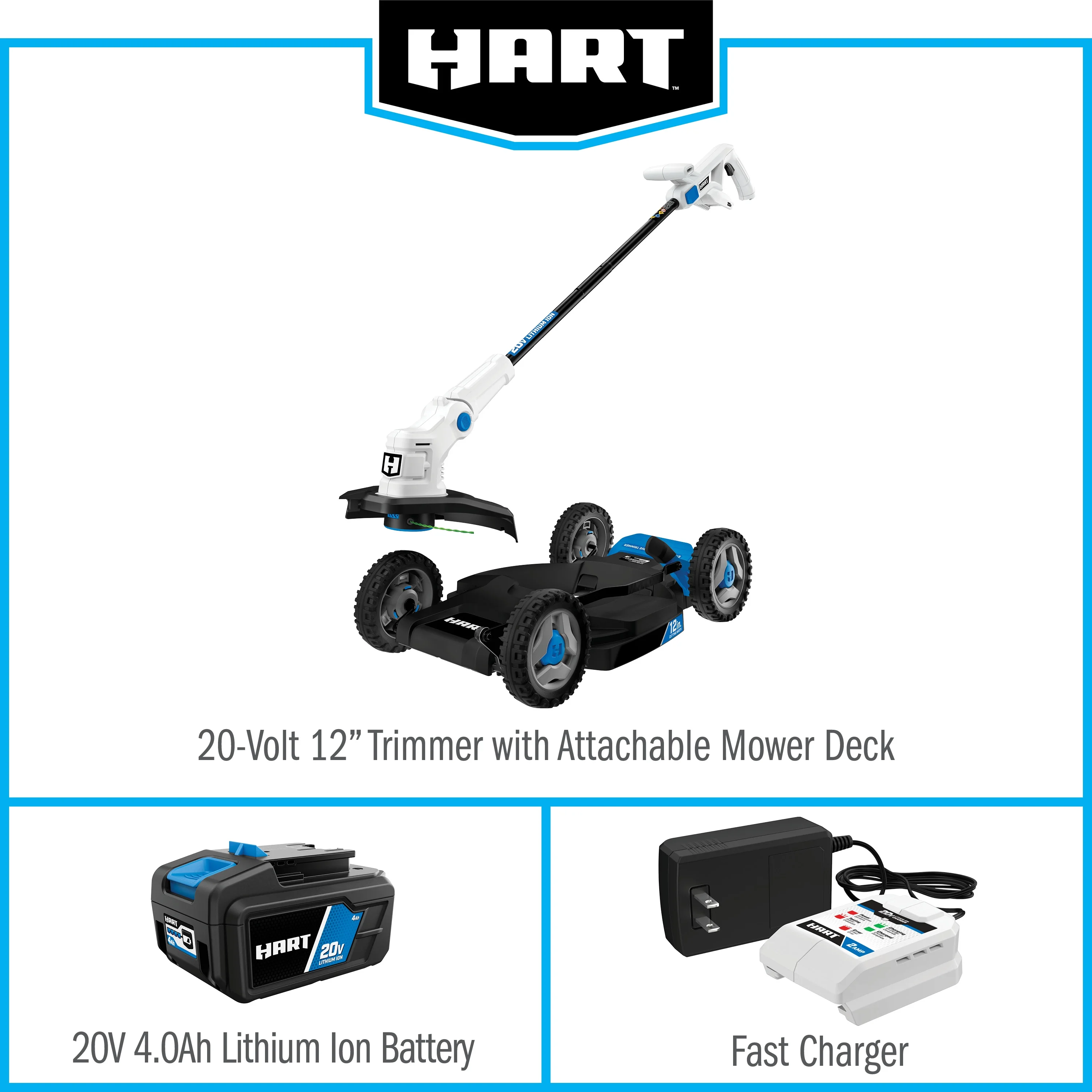 20V 12" Cordless Trim Mower Kit, (1) 4.0Ah Lithium-Ion Battery - Image 5