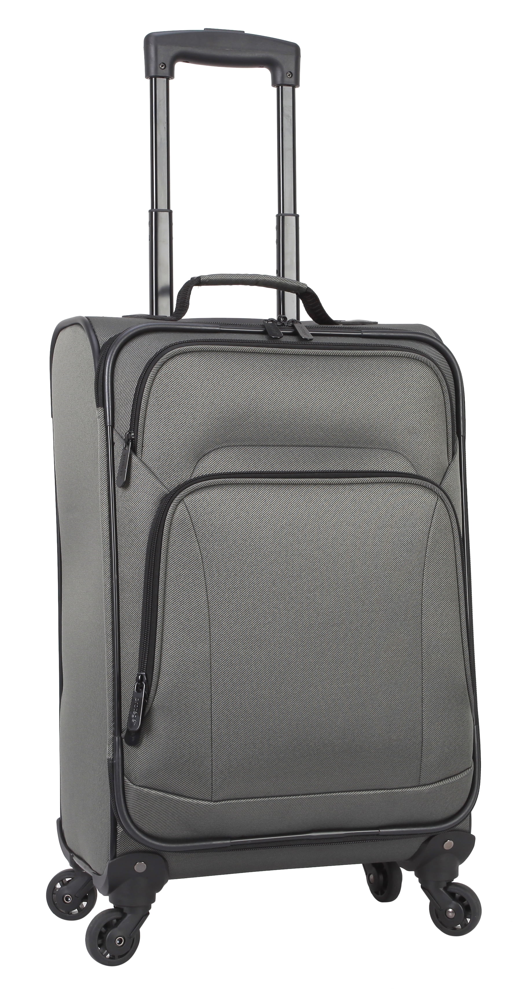 Protege 5 Piece Spinner Luggage Set, Includes 28 in Checked, 24 in Checked Bags, 20 in Carry - on, 15 in Boarding Tote and Matching Utility Bag, All Ages, Grey