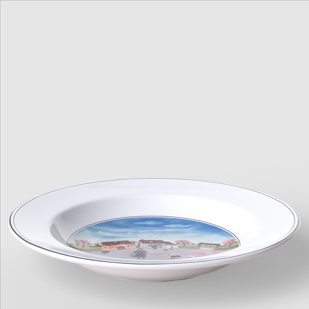 Design Naif Soup bowl - Multi-colored, 8.8'', Premium Porcelain