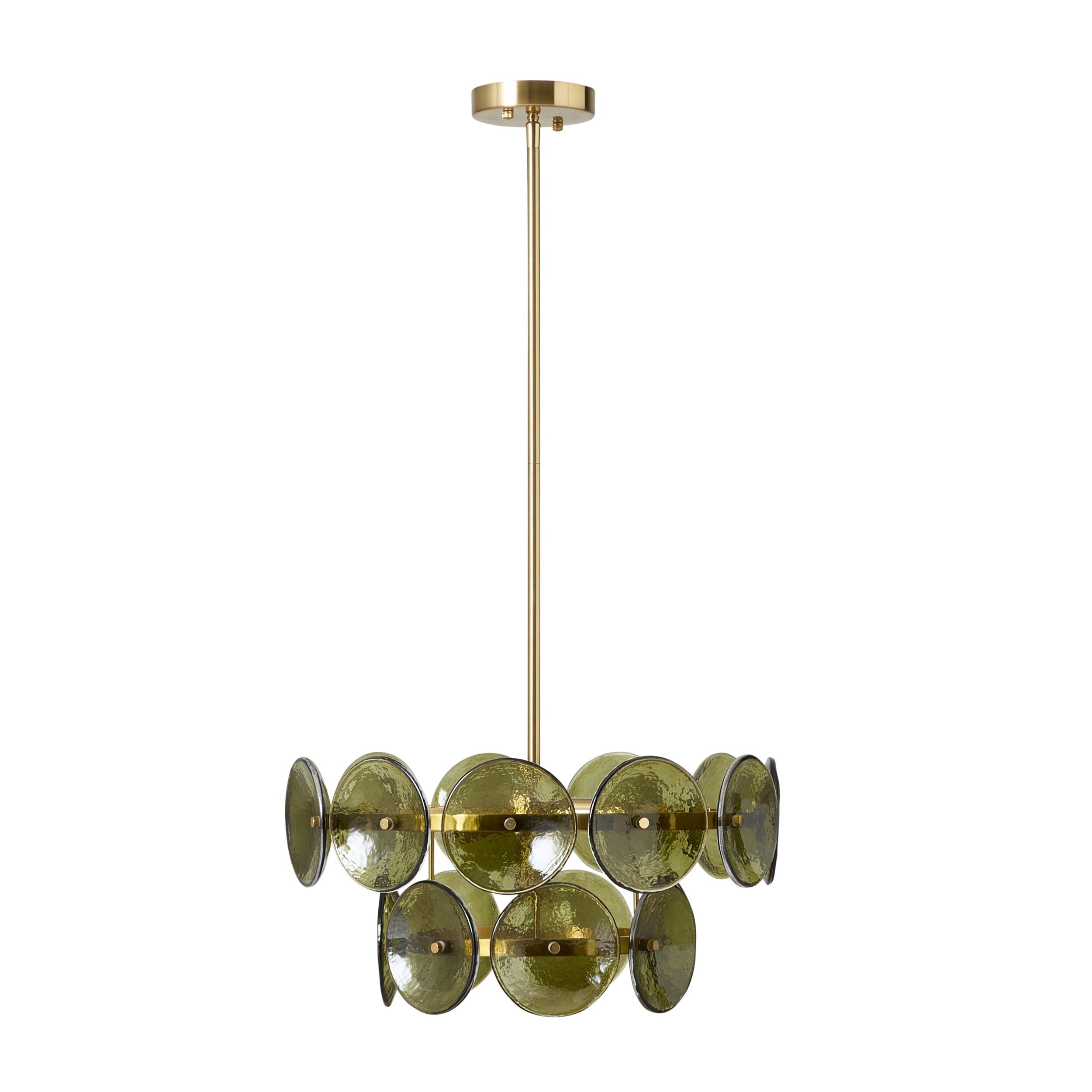 Sonny 4 Light Glass Chandelier Green 50cm Package