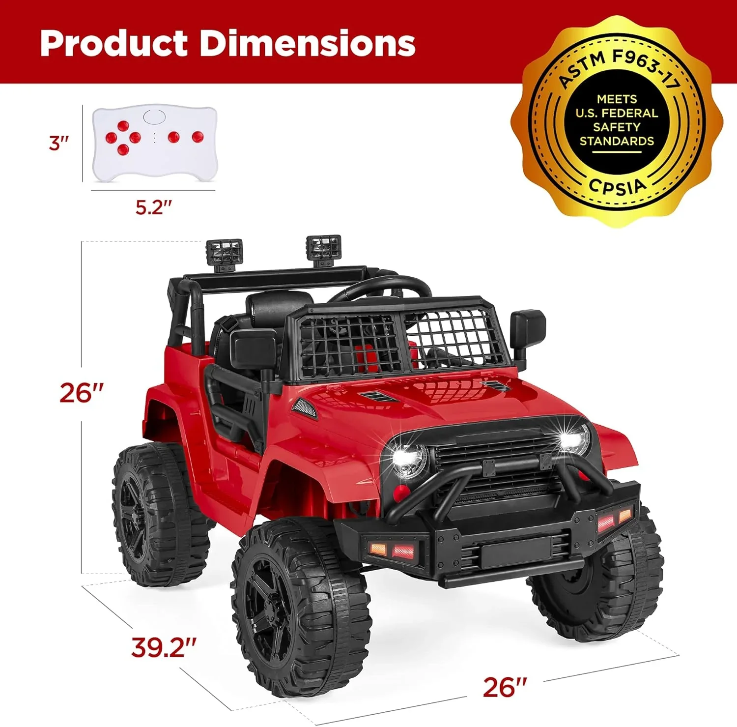Camion électrique pour enfants Best Choice Products 12V avec suspension à ressorts et lumières LED