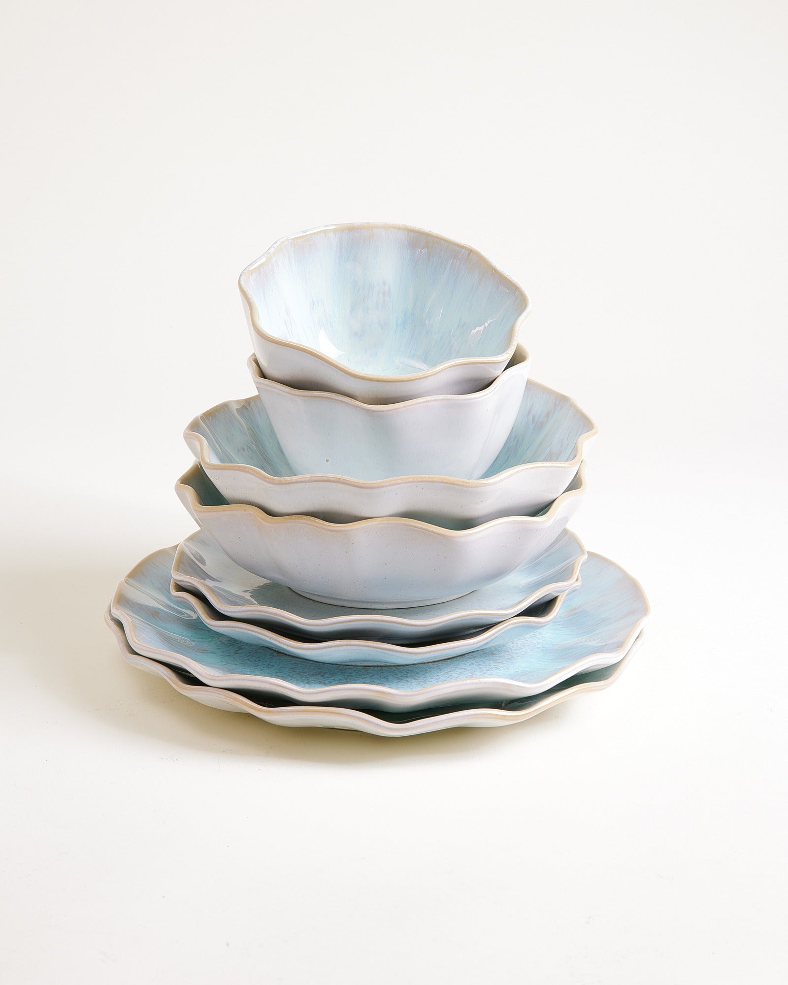 AREIA - TABLEWARE SET SHELL AZURE 8 PIECES