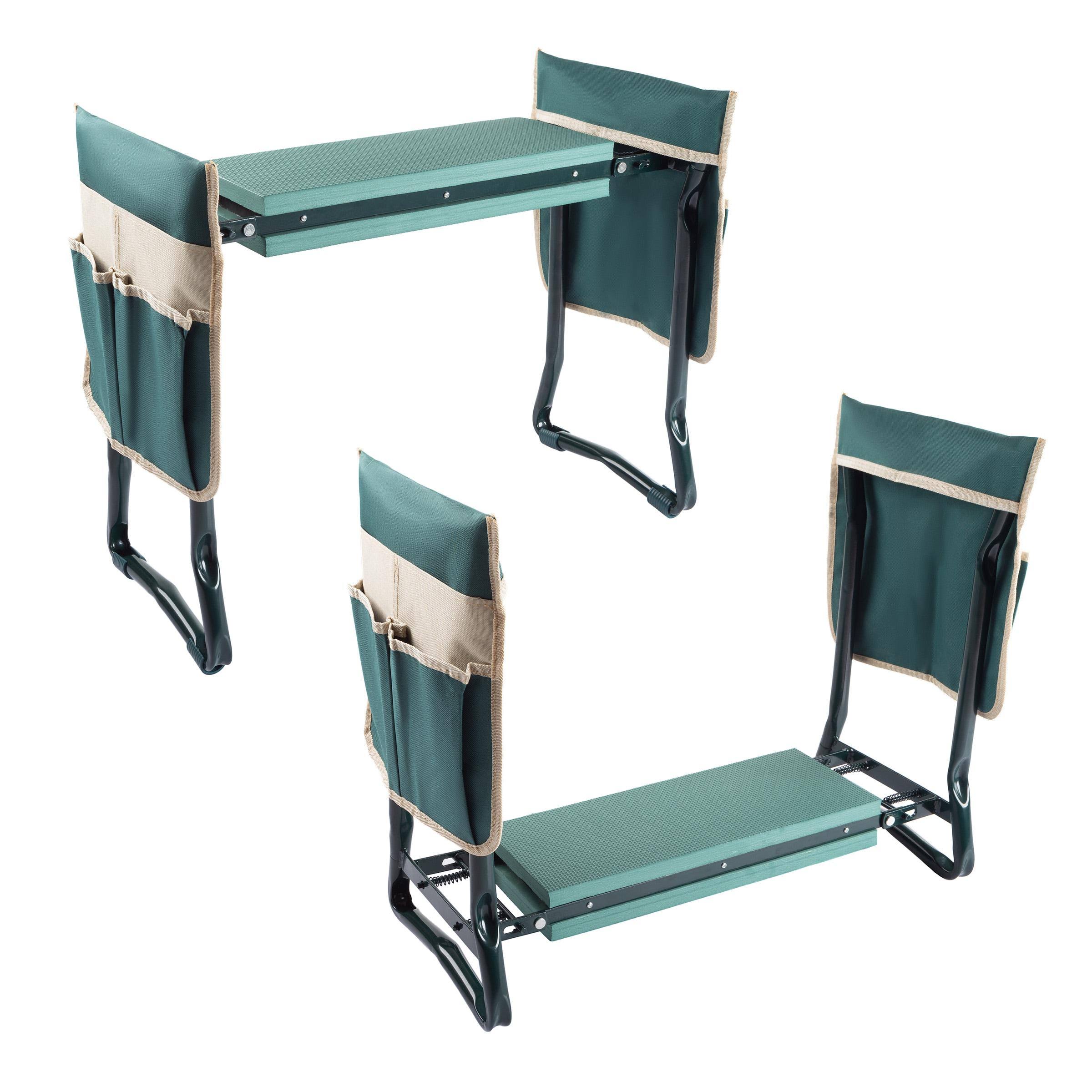 Nature Spring Gardening Kneeling Bench Foldable Foam Pad Stool - Green