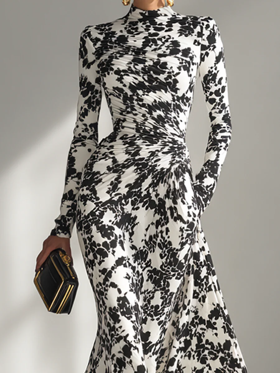 Damiana | Robe enveloppante en mélange stretch