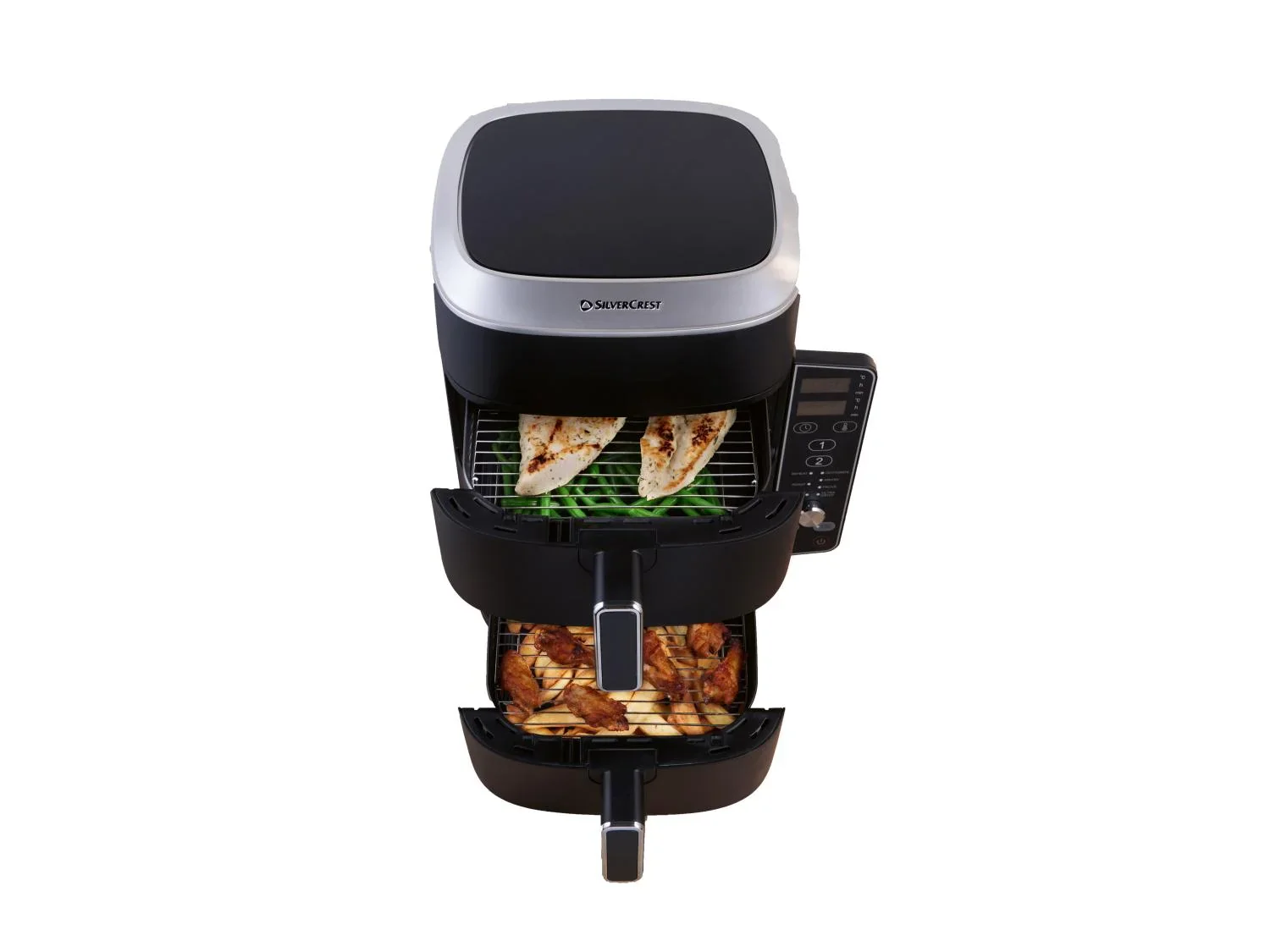 SILVERCREST Friteuse  air chaud 2 zones superposes, 9,5 l