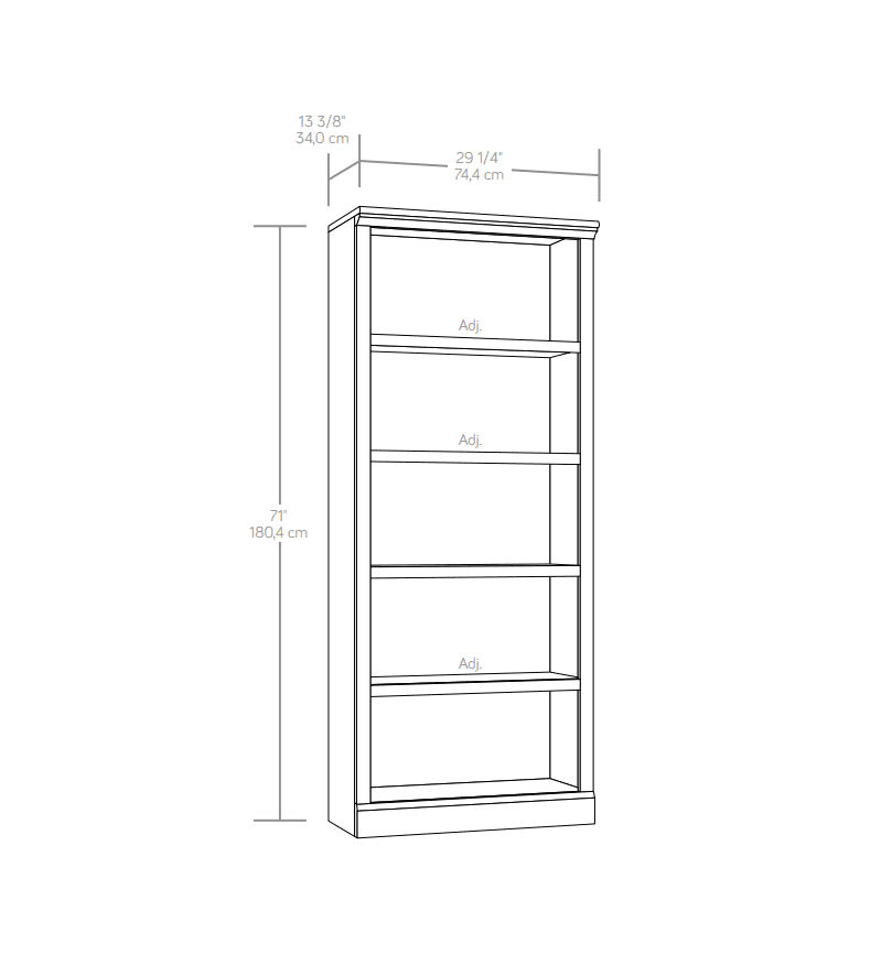 Better Homes & Gardens 71 Crossmill 5-Shelf Bookcase, Weathered Finish
