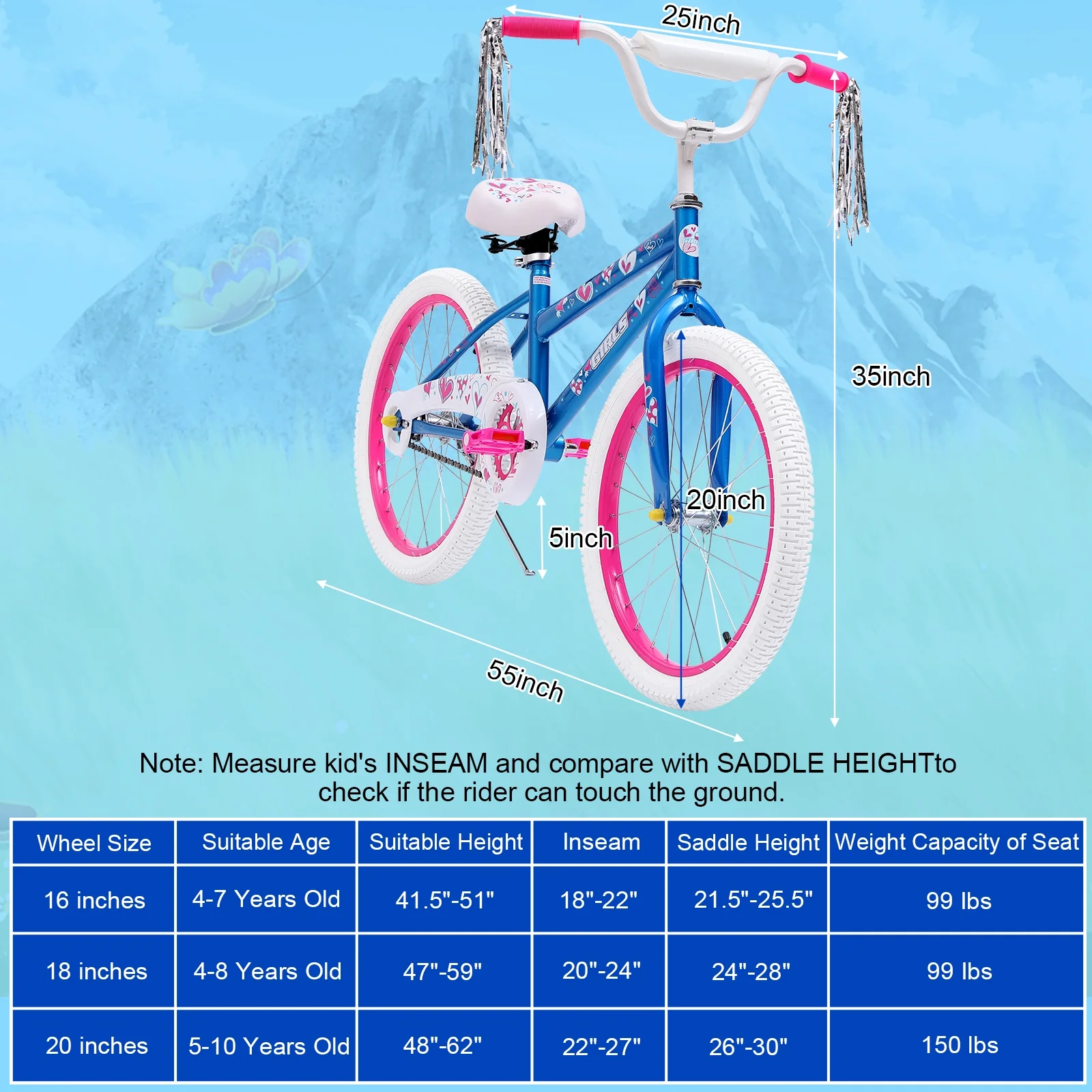 20 Inch Kids Bike Bicycle for 8-12 Years Old Kids,Blue(20") - Image 7