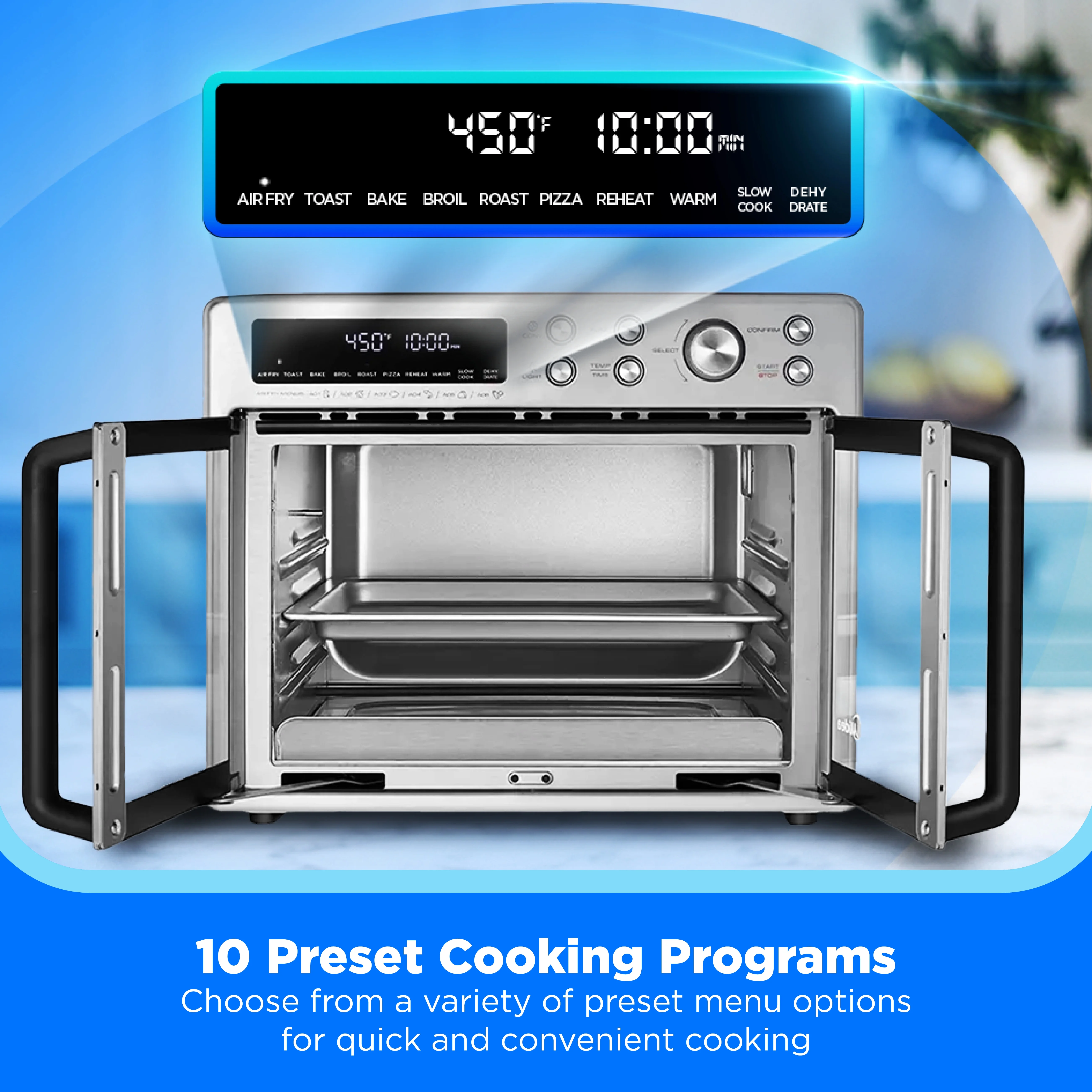 Flexify French Door Air Fryer, Pizza Oven and Toaster Oven, Stainless Steel, New(Stainless Steel) - Image 4