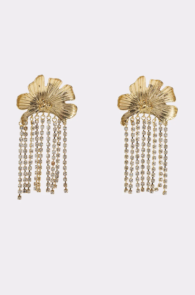 SHINE SOCIETY FLORAL DANGLE EARRINGS - Akira Store