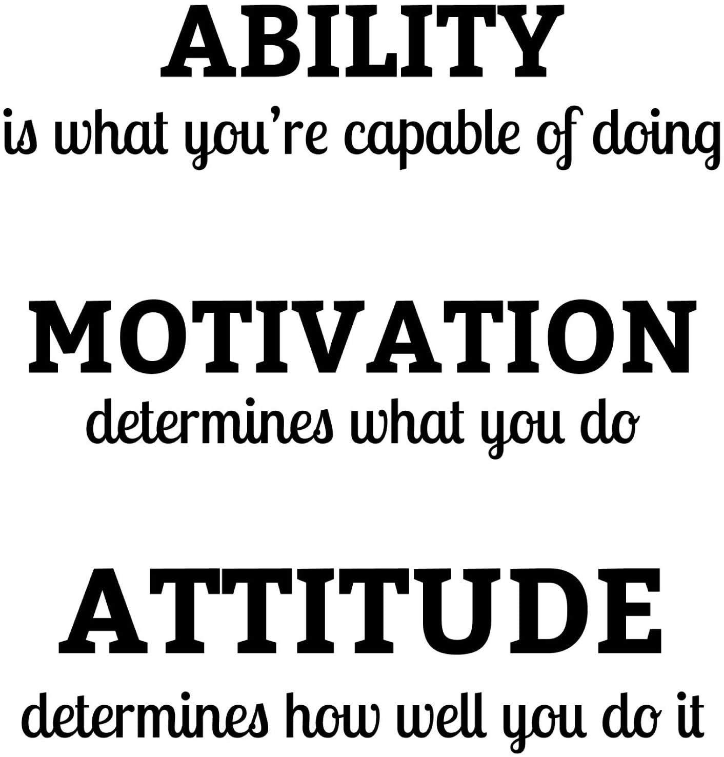 Craftelife Vinyl Wall Quotes Decal Stickers | Ability Motivation Attitude | Inspirational Saying Home Decor Decals Quote | 23 H x 21 W Inches | Three