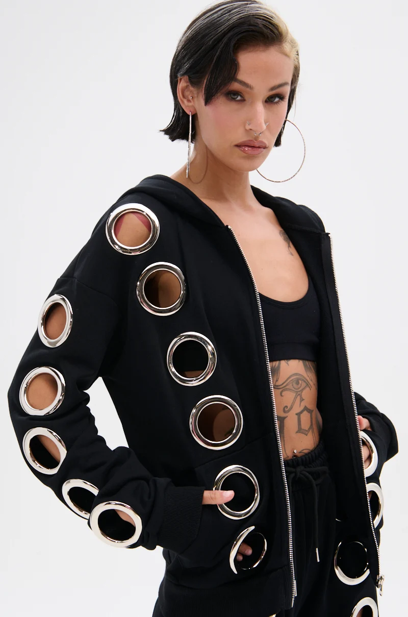 THROUGH THE NIGHT SWEATSHIRT WITH HOLES - Akira Store