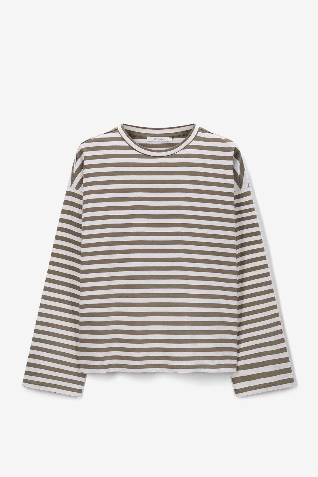 Donkergroene longsleeve met strepen