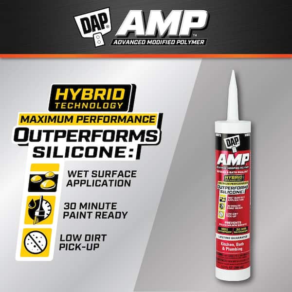 AMP Advanced Modified Polymer 9 oz. White Kitchen and Bath Sealant (12-Pack)
