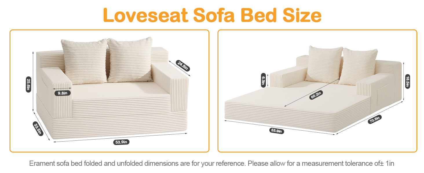 Loveseat Sofa Bed Size