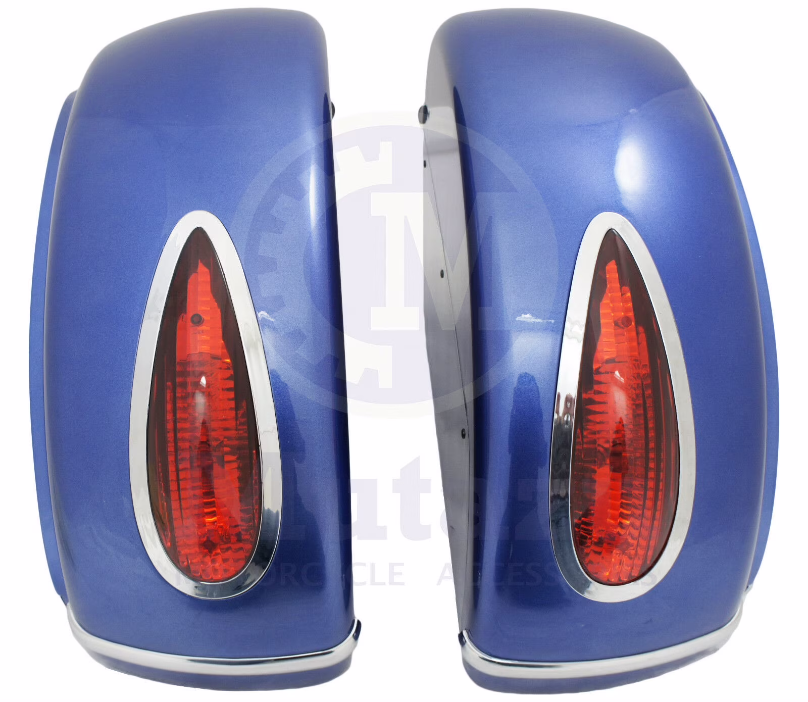 Cobalt Blue MU Universal Motorcycle Hard Saddlebags fits most Cruisers