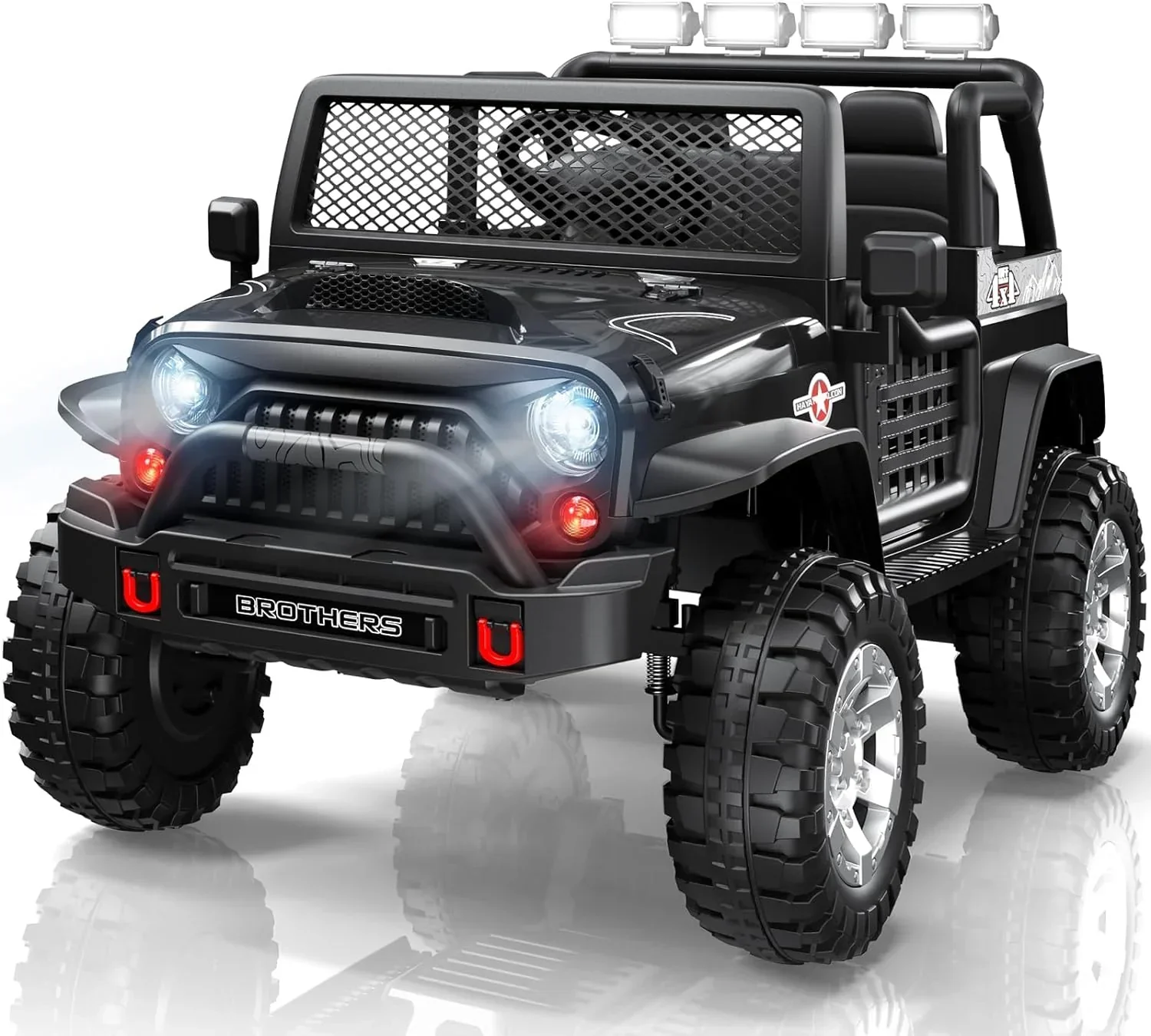 Voiture électrique pour enfants L8, 2 places, 12 V, télécommande, suspension 4 roues, haut-parleur Bluetooth