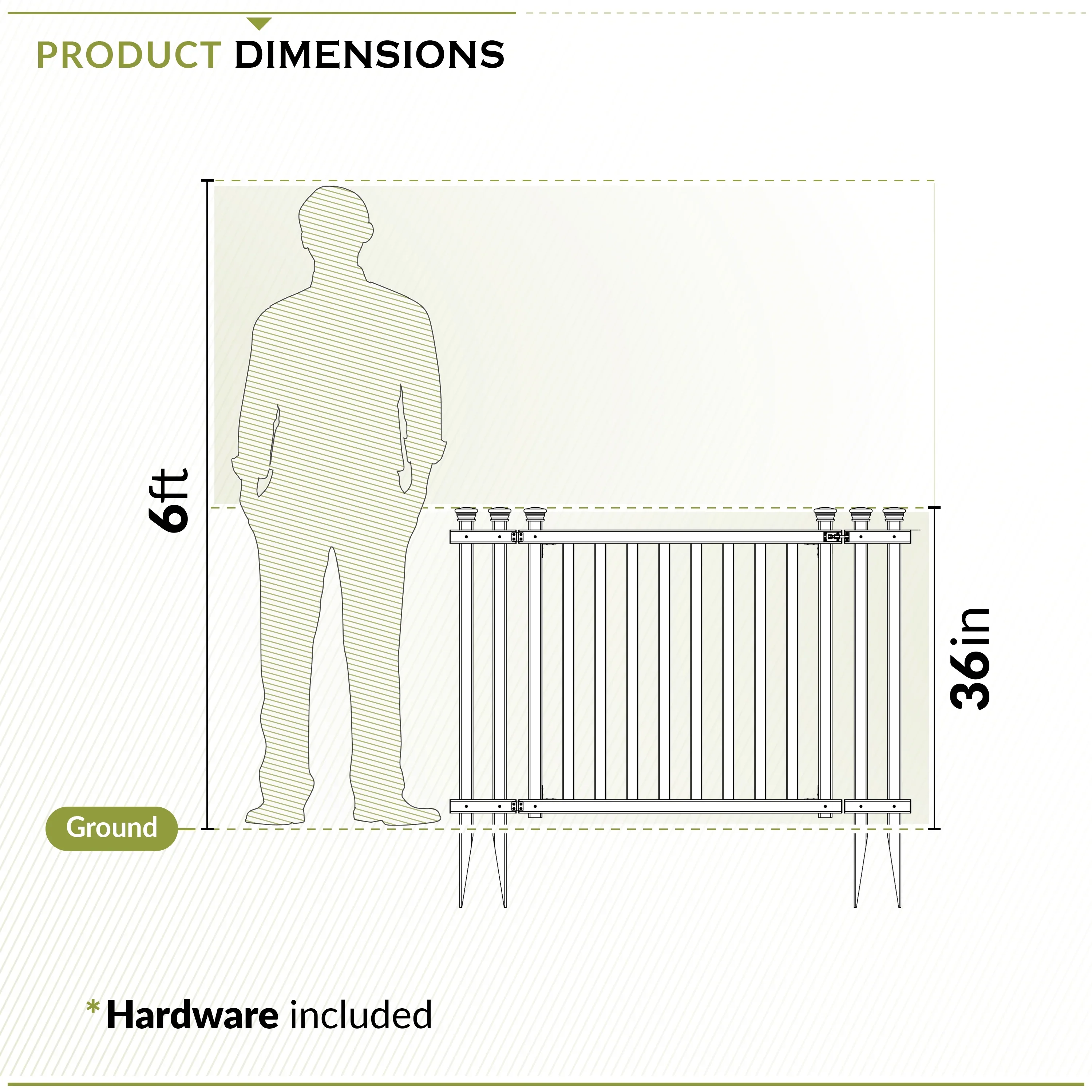 36in H x 51in W (1 Gate) No Dig Zippity Baskenridge Gate Kit, White Vinyl Picket Fence Gate Kit for Baskenridge Fence Panels, Gate for Backyard, Patio, Outdoor, & Garden Fence, ZP19038