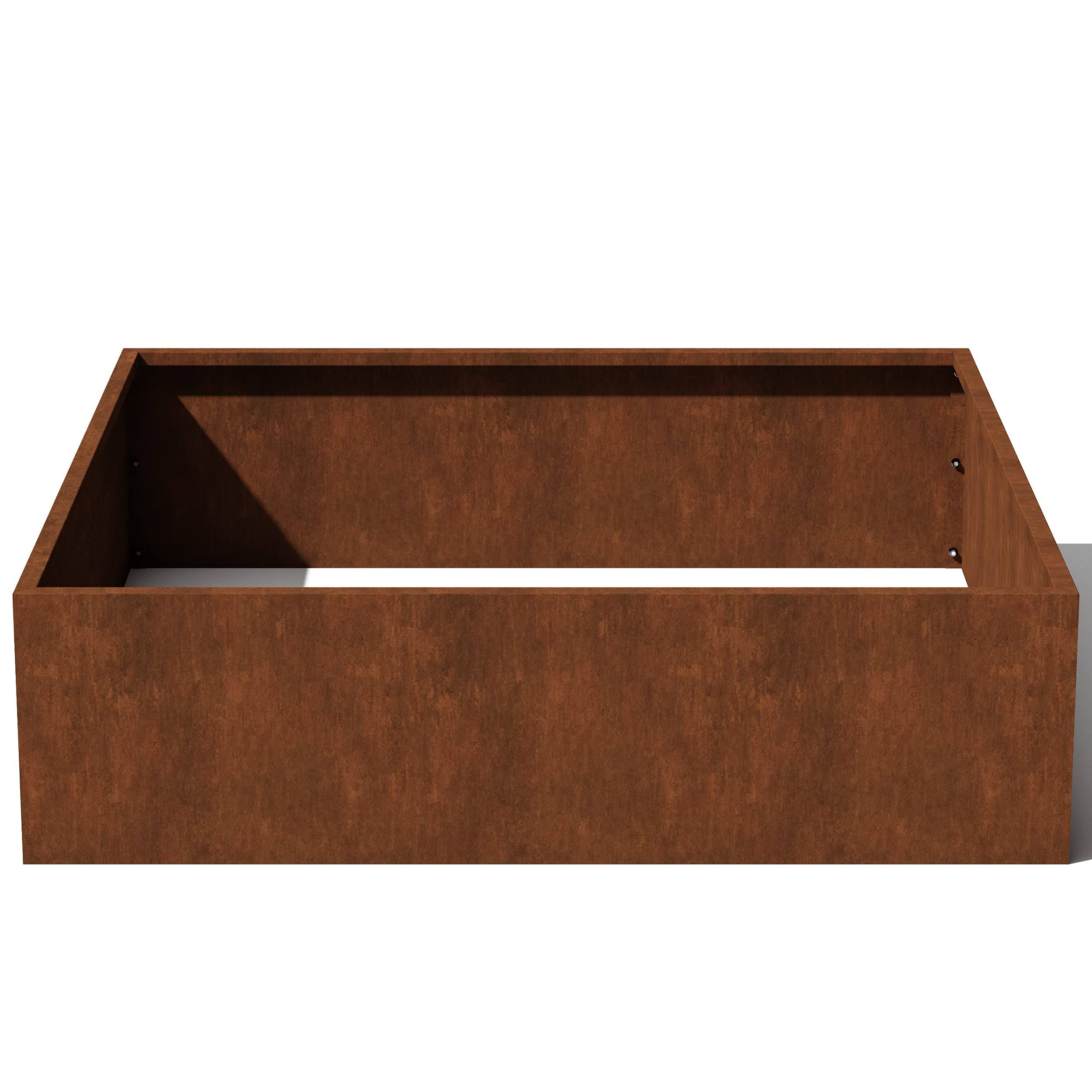 Veradek Metallic Series 4 ft x 4 ft Corten Steel Garden Bed