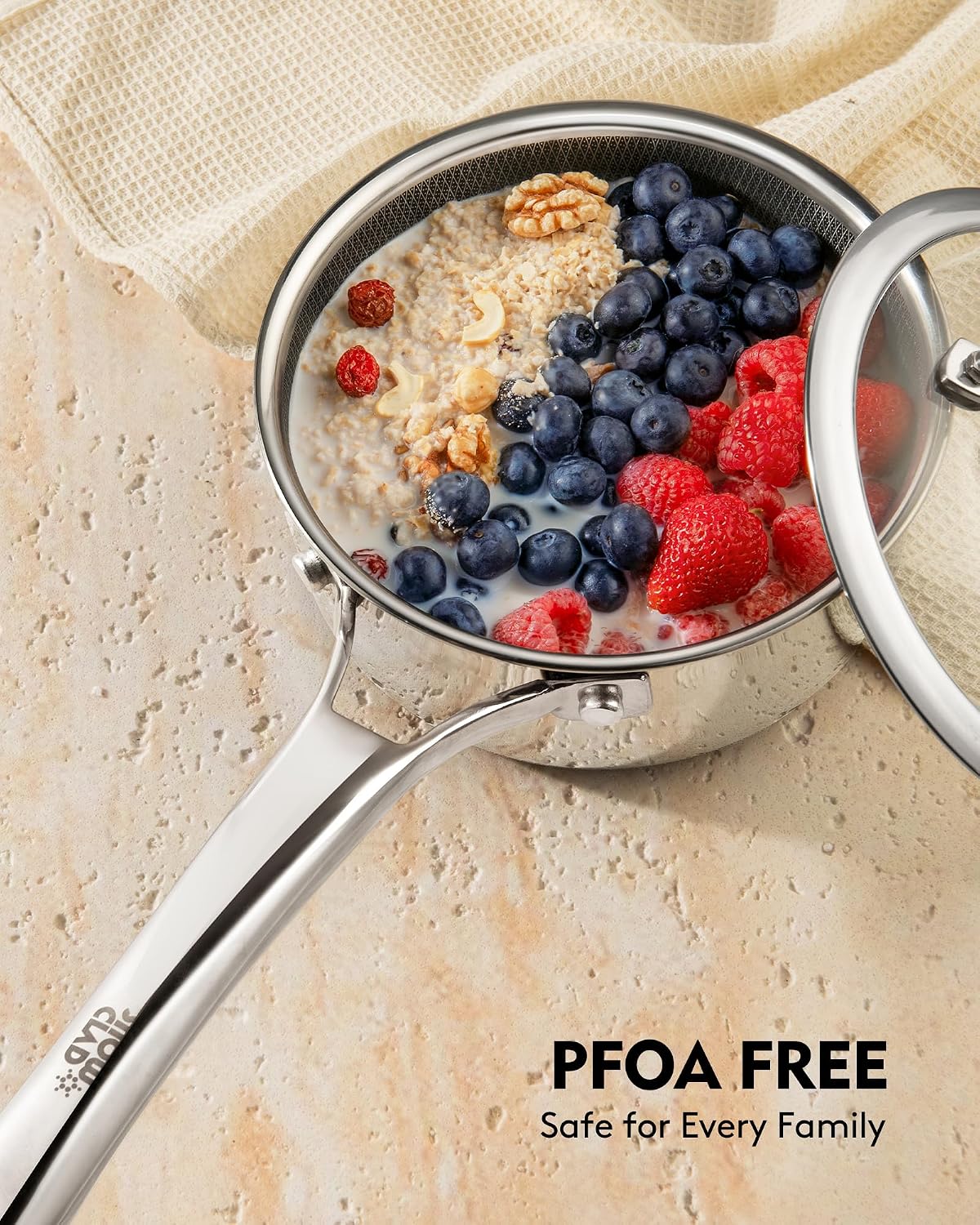 SNOWCLAD Pots and Pans Set Non Stick| Stainless Steel Kitchen Cookware