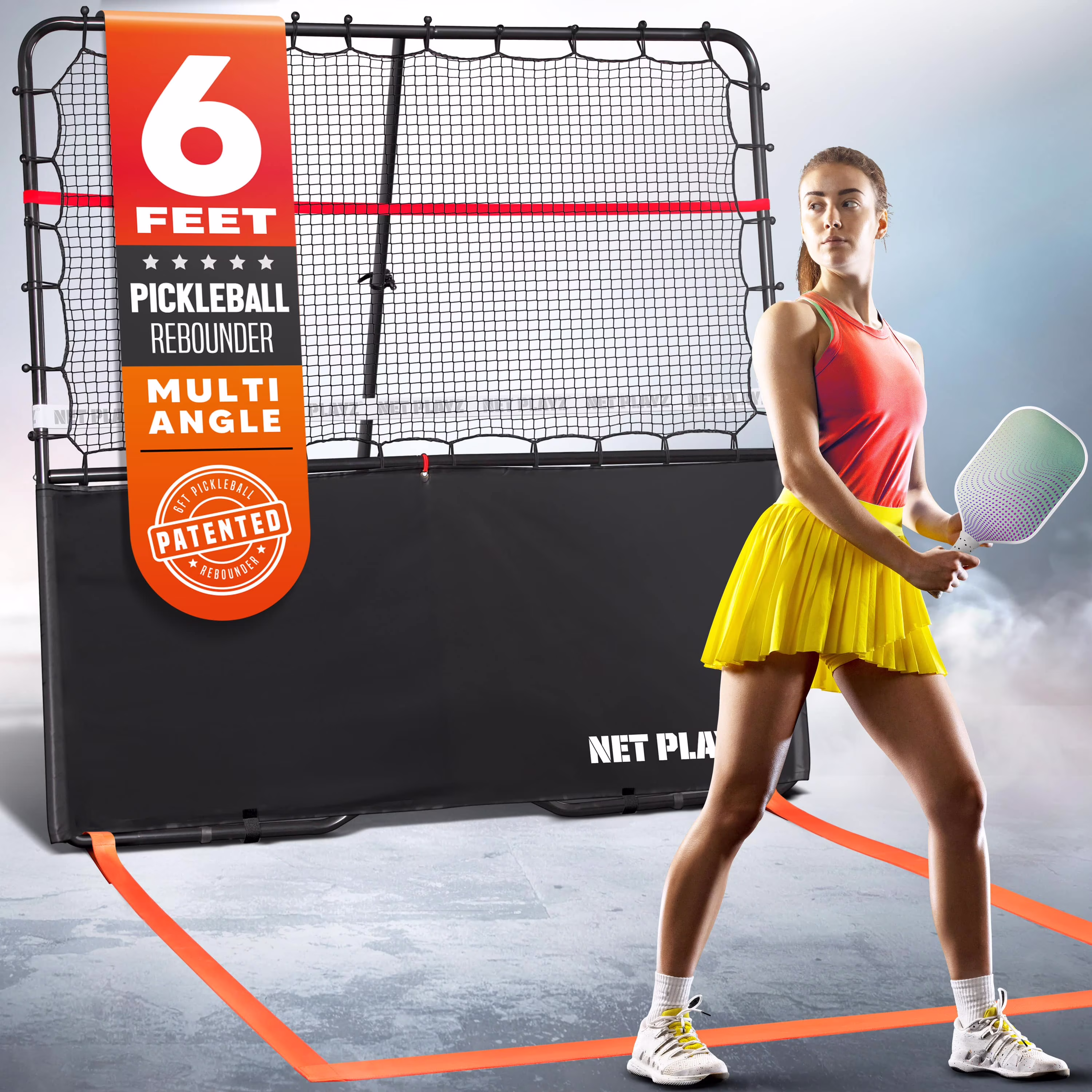 6ft Pickleball Rebounder Training Aid, Adjustable Angle Easy Setup & Storage - Perfect Your Forehands Backhands Dinks Volleys Accuracy Coordination Kitchen Control, Designed for Pickleball