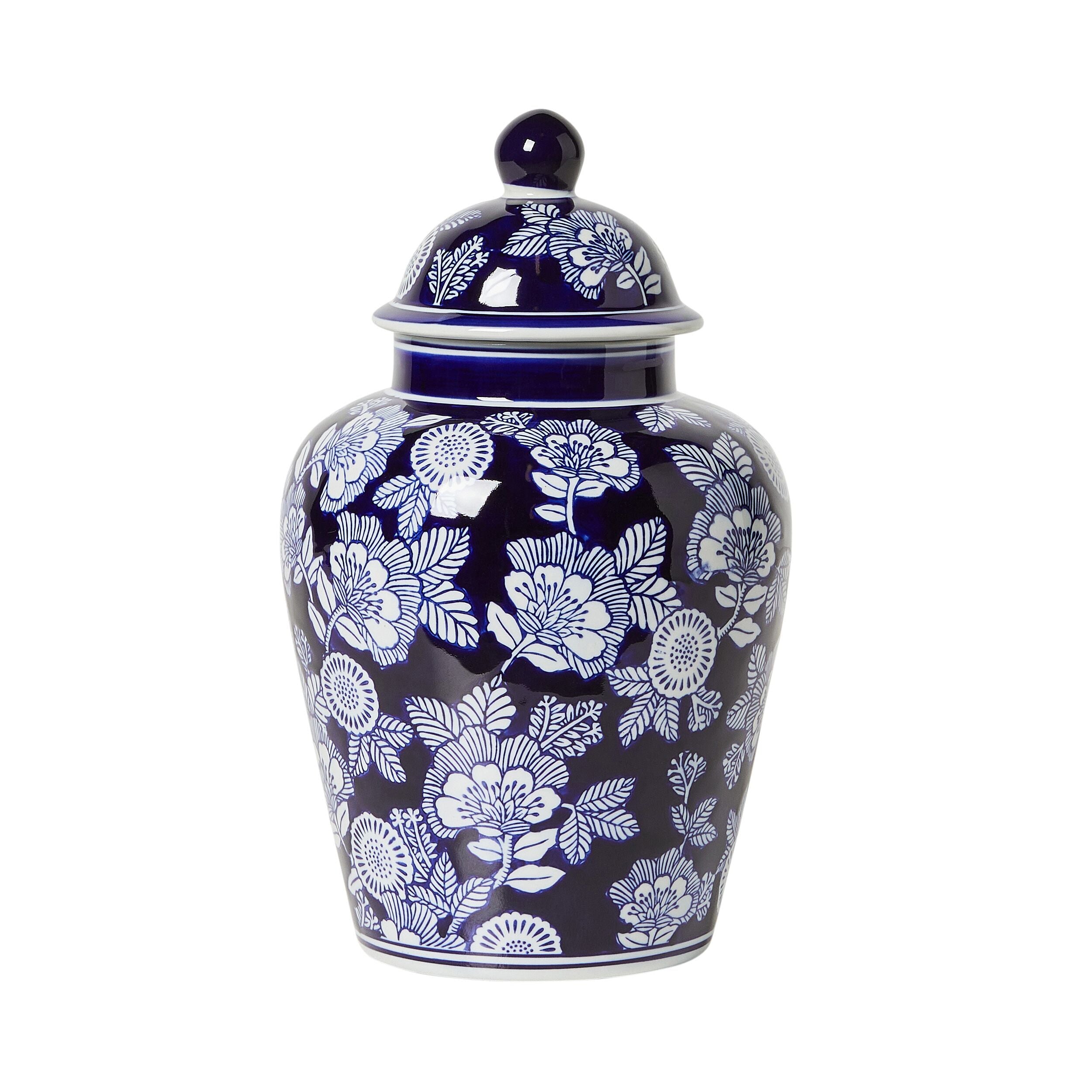 Celadon Tapestry Floral Ginger Jar 21x21x35cm