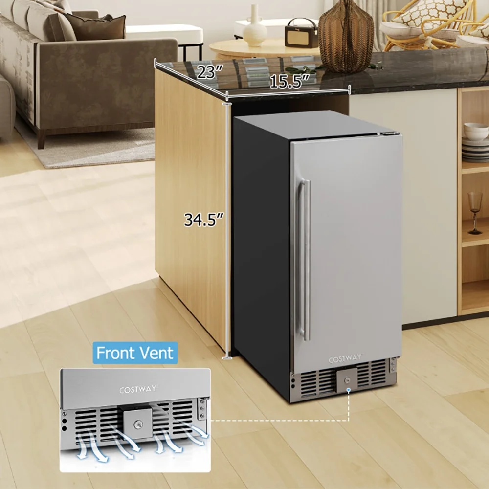 Compact Refrigerator with Adjustable Thermostat and Stainless Steel Door-Silver, Compact Refrigerator Mini Fridge for Dorm/Bedroom/Office/Apartment, Food Storage or Drink Beer - Image 8