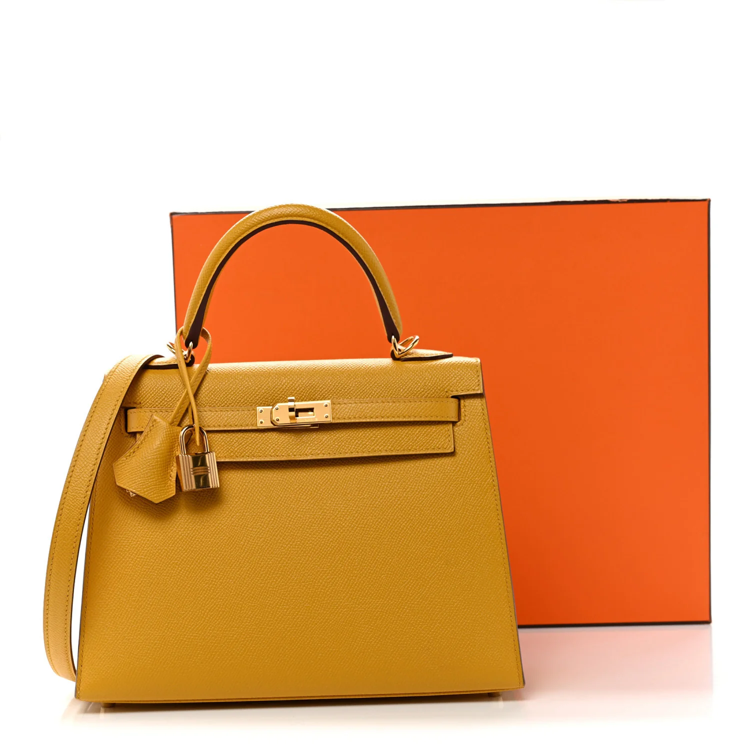 Epsom Kelly Sellier 25 Jaune Ambre