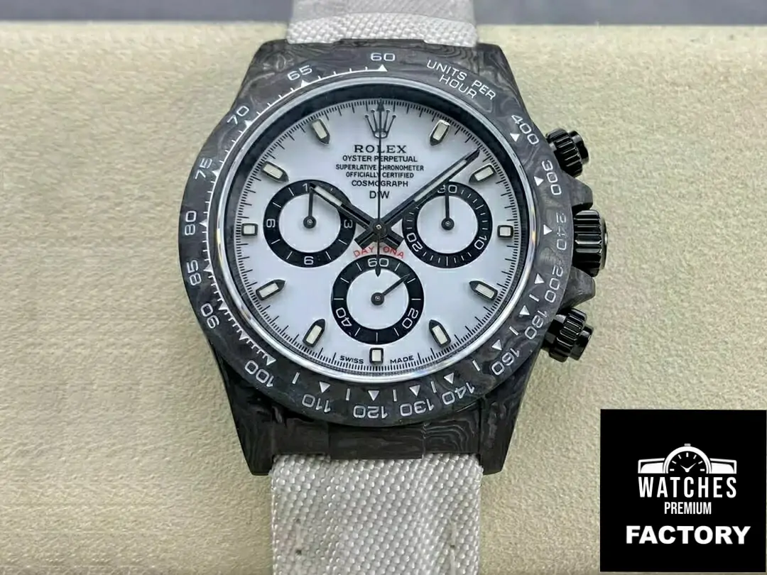 Rolex Daytona Cosmograph Diw Custom Version Noob Factory Carbon Fiber White Dial