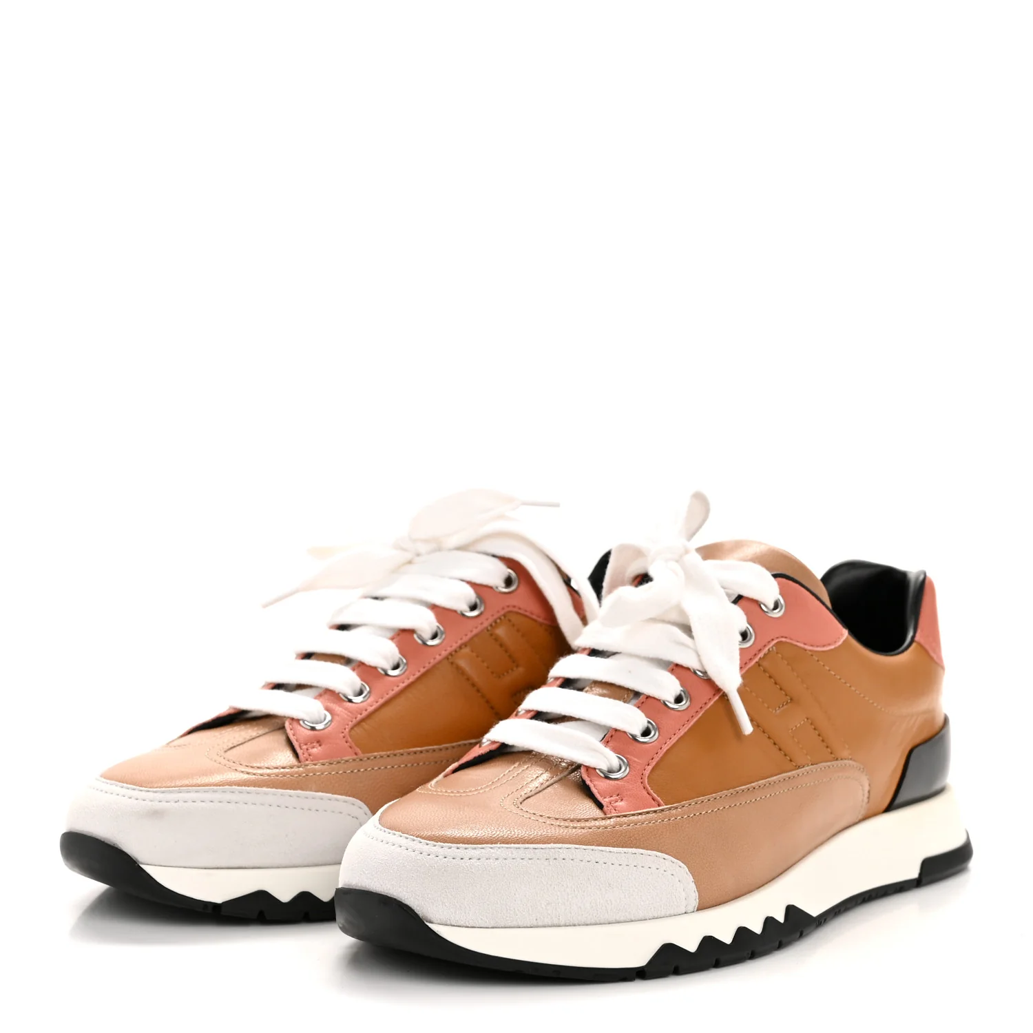 Calfskin Suede Womens Trail Sneakers 37 Multicolor