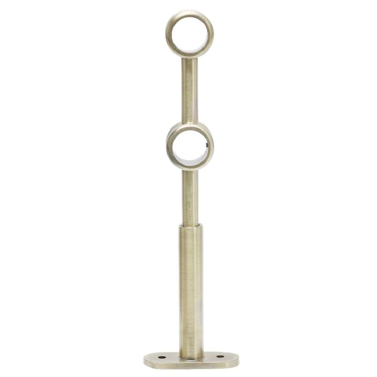 Support double extensible métal doré pour tringle Ø2xL17,5/20cm