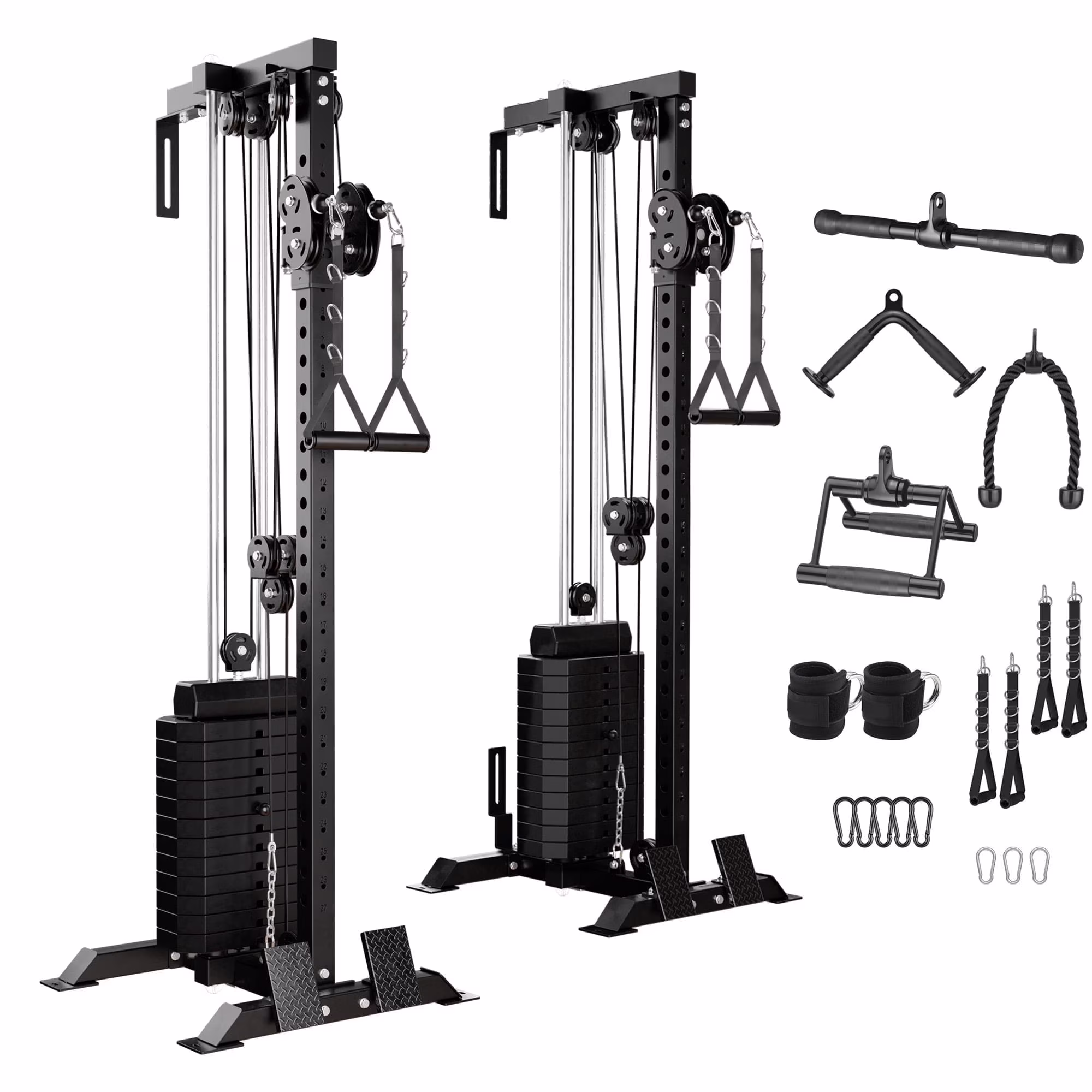 Cable Crossover Machine Home Gym, Wall Mount Cable Station with 200LBS Weight Stack,Lat Pull Down Machine with 27 Positions Dual Pulley System(Cable Machine) Image 5