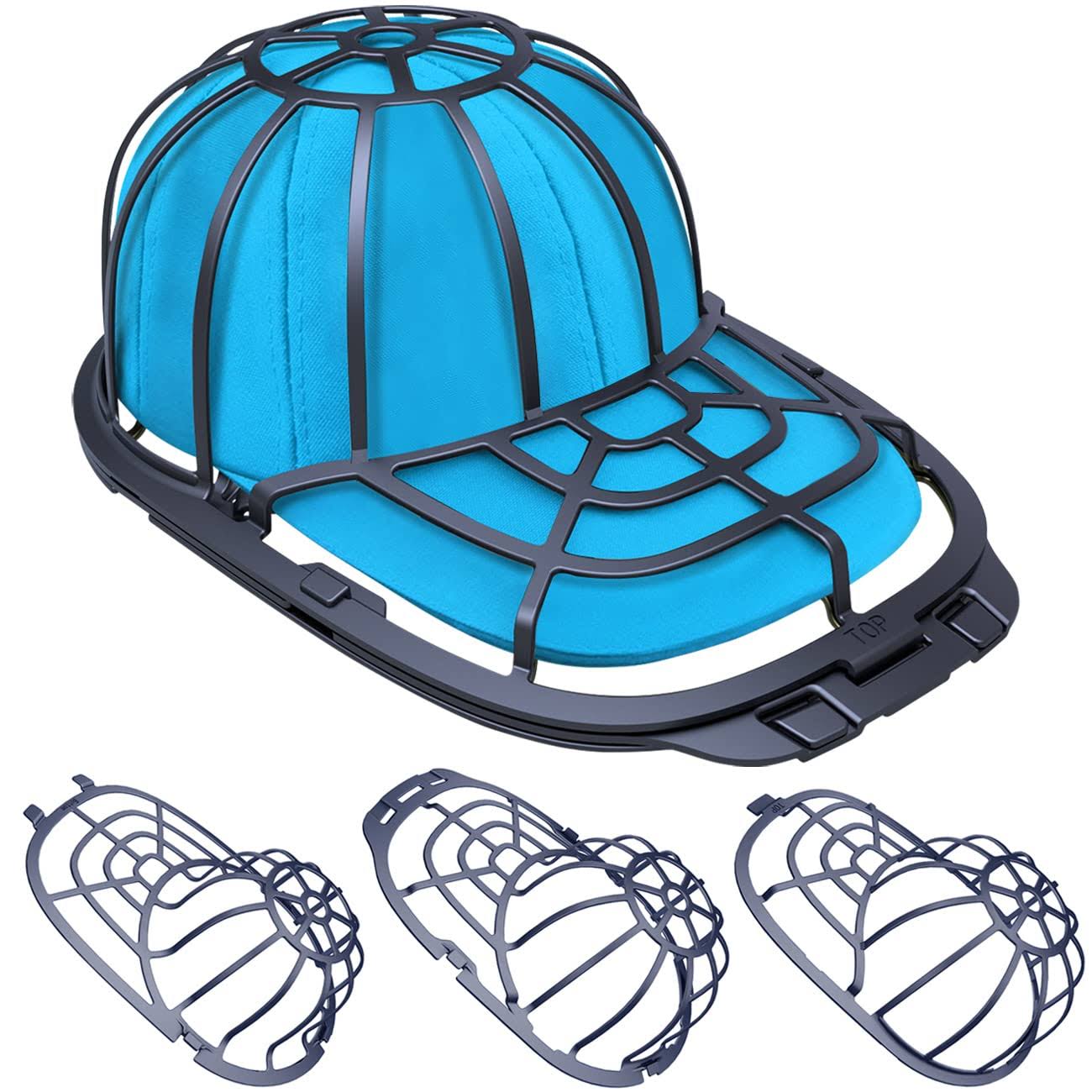 Fododo Baseball Caps Washer for Washing Machine or Dishwasher, Hat Washer Frame/Washing Cage, Hat Shapers/Cleaning Protector Racks, 2 Sizes Fit for