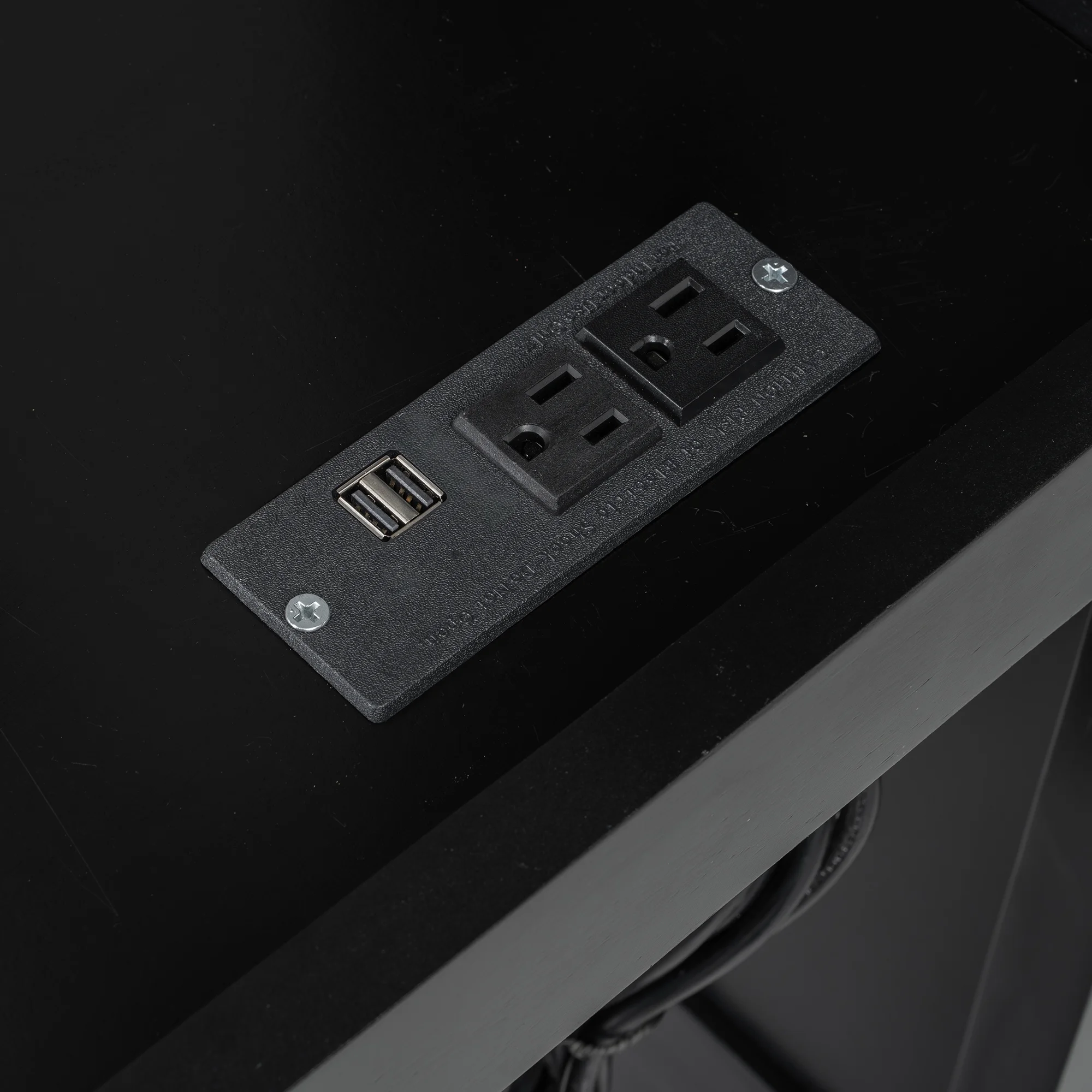 Wood Full Size Loft Bed with Desk and Shelves, Gaming Bunk Bed with LED Light and USB Charging, Black(Black) - Image 7
