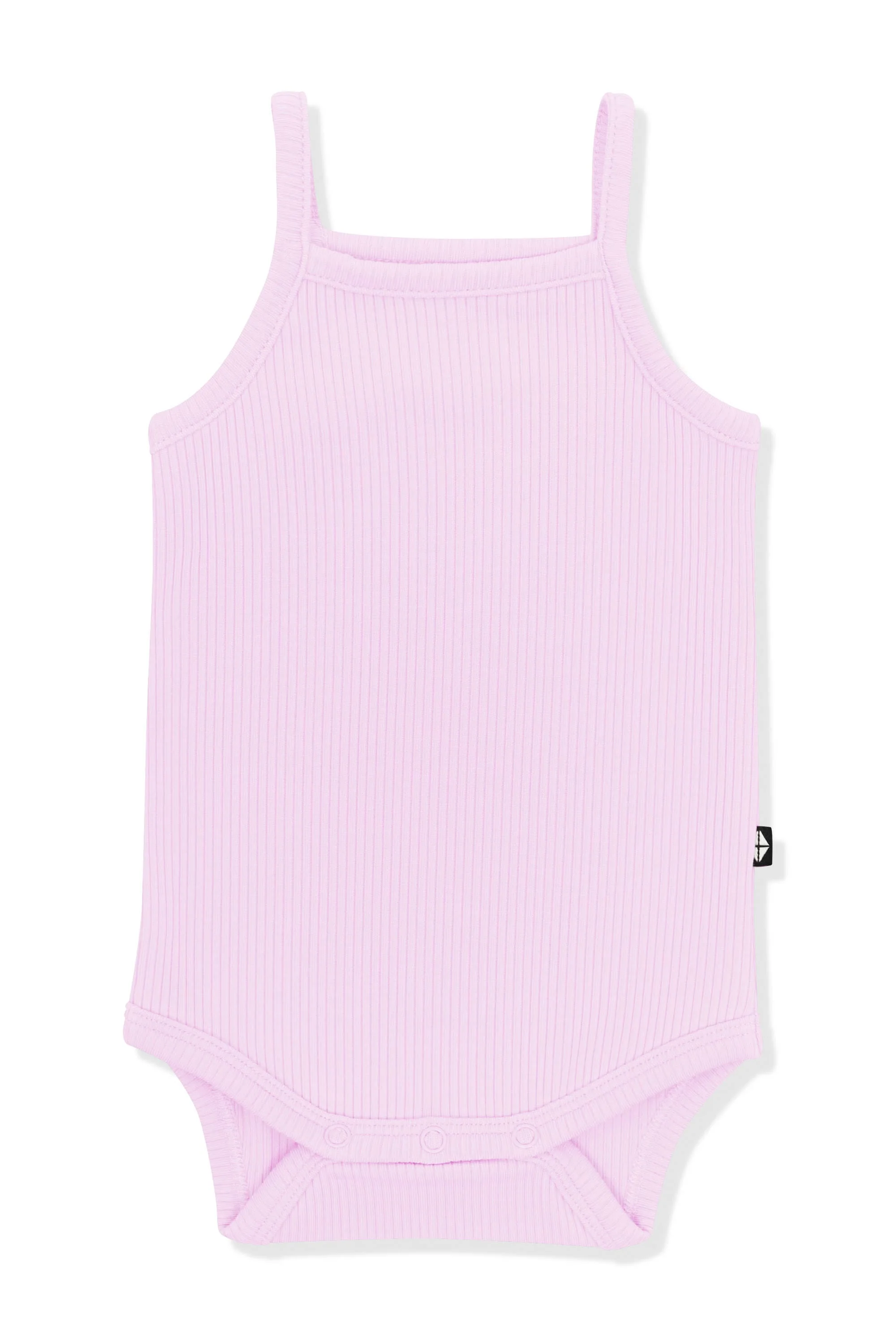 Ribbed Spaghetti Strap Bodysuit in Thistle