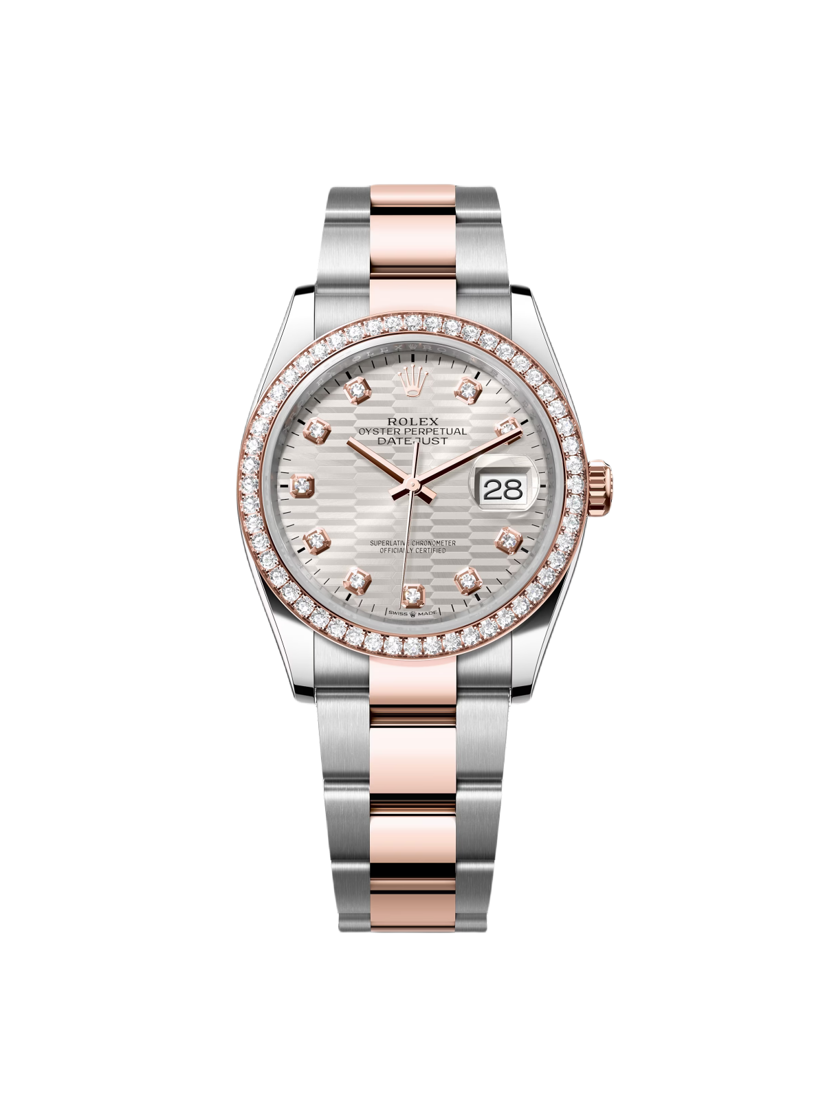【Super Clone】RLX  Datejust 36mm 126281 Silver Palm Index Dial Jubilee Bracelet