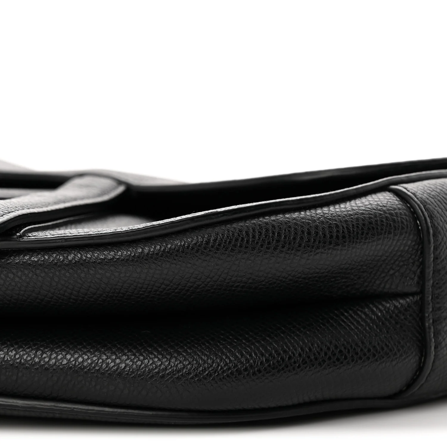 Grained Calfskin Saddle Bag Black